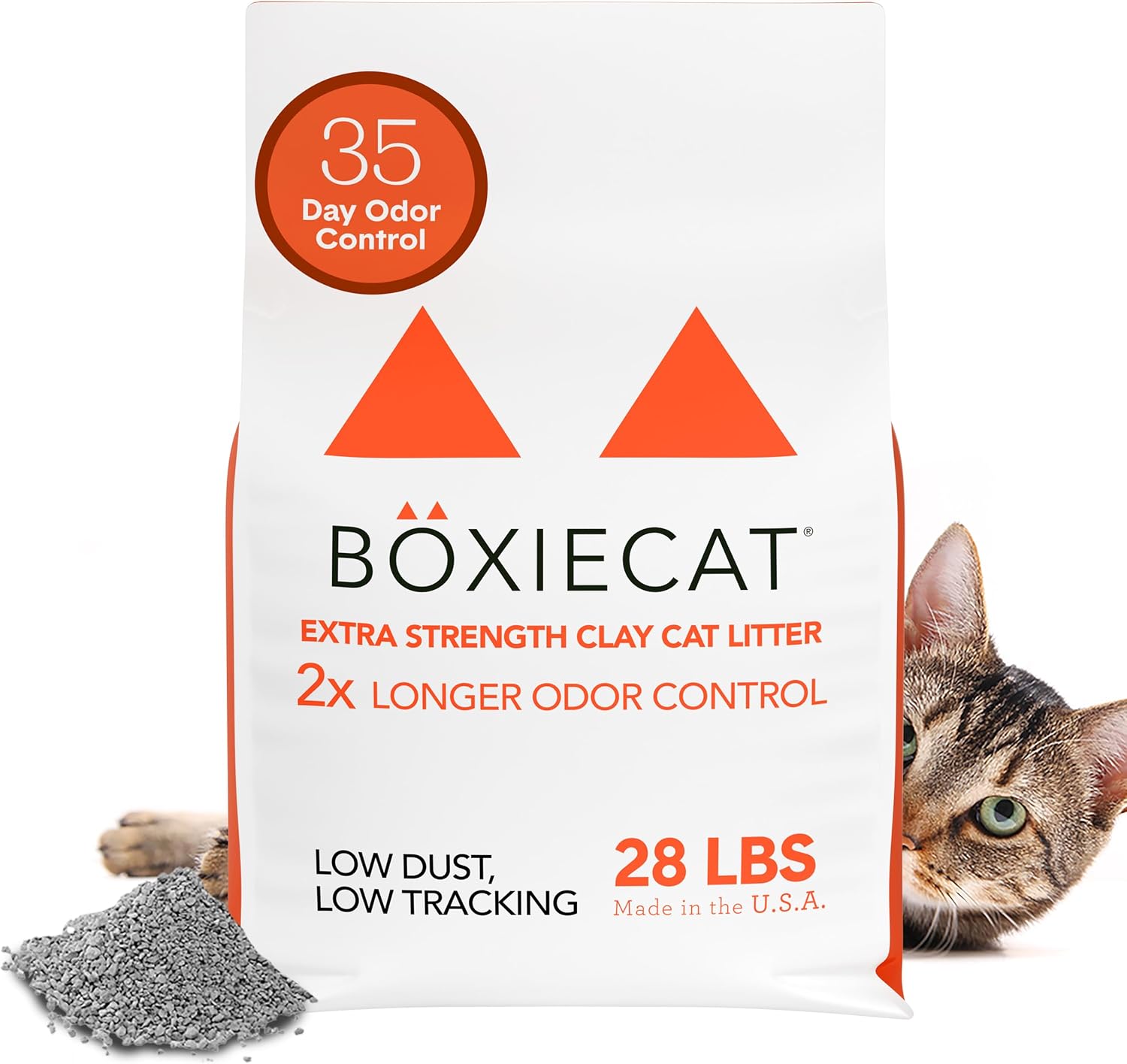 Boxie Premium Unscented Clumping Cat Litter 30+ Day Odor Control 16 lb