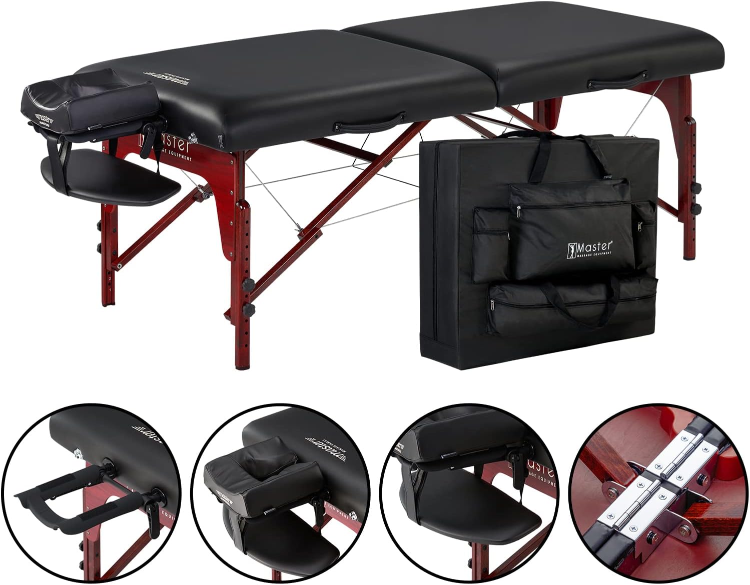 Master Massage 31" Montclair Pro Portable Massage Table Package, Memory Foam Cushioning, Reiki Panels, Shiatsu Cable Release- Tattoo Table, Spa Bed, Facial Bed