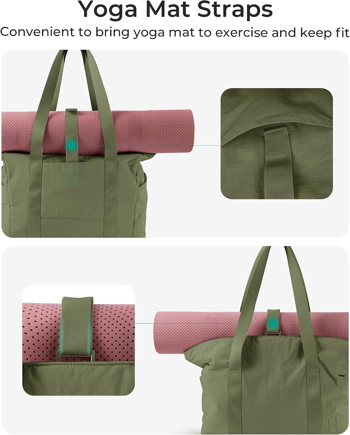 BAGSMART Gym Tote Bag for Women, 24L/28L Travel Tote Yoga Mat Bag