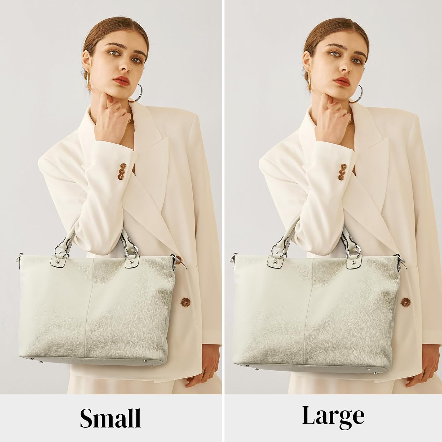 Kattee Genuine Leather Tote Purse for Women, Top Handle Satchel | Soft genuine leather tote with roomy storage and versatile carry for work, shopping, and travel.