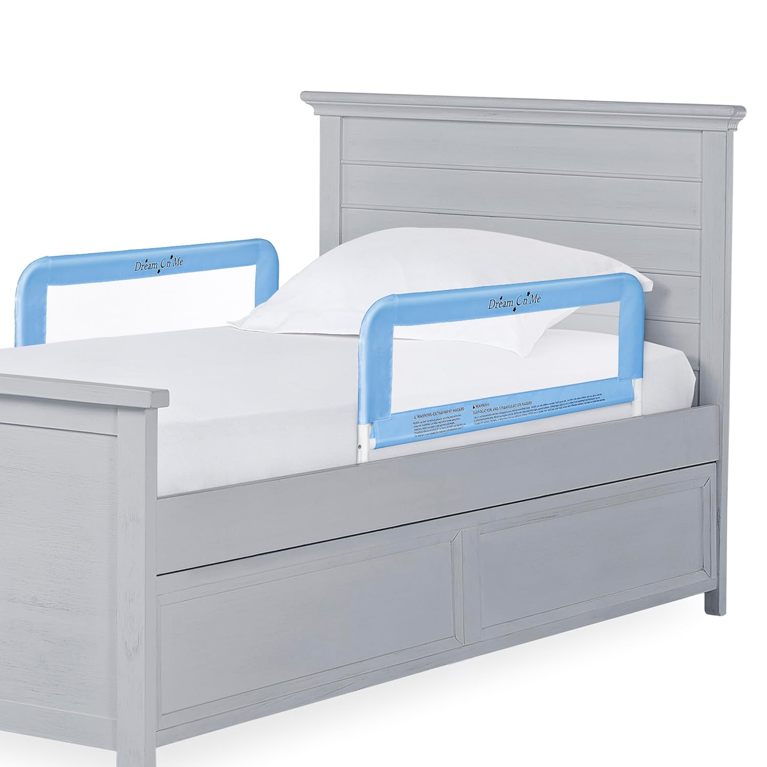 Dream On Me Lightweight Mesh Security Adjustable Bed Rail Double Pack with Breathable Mesh Fabric in White, 2 Count (Pack of 1)
