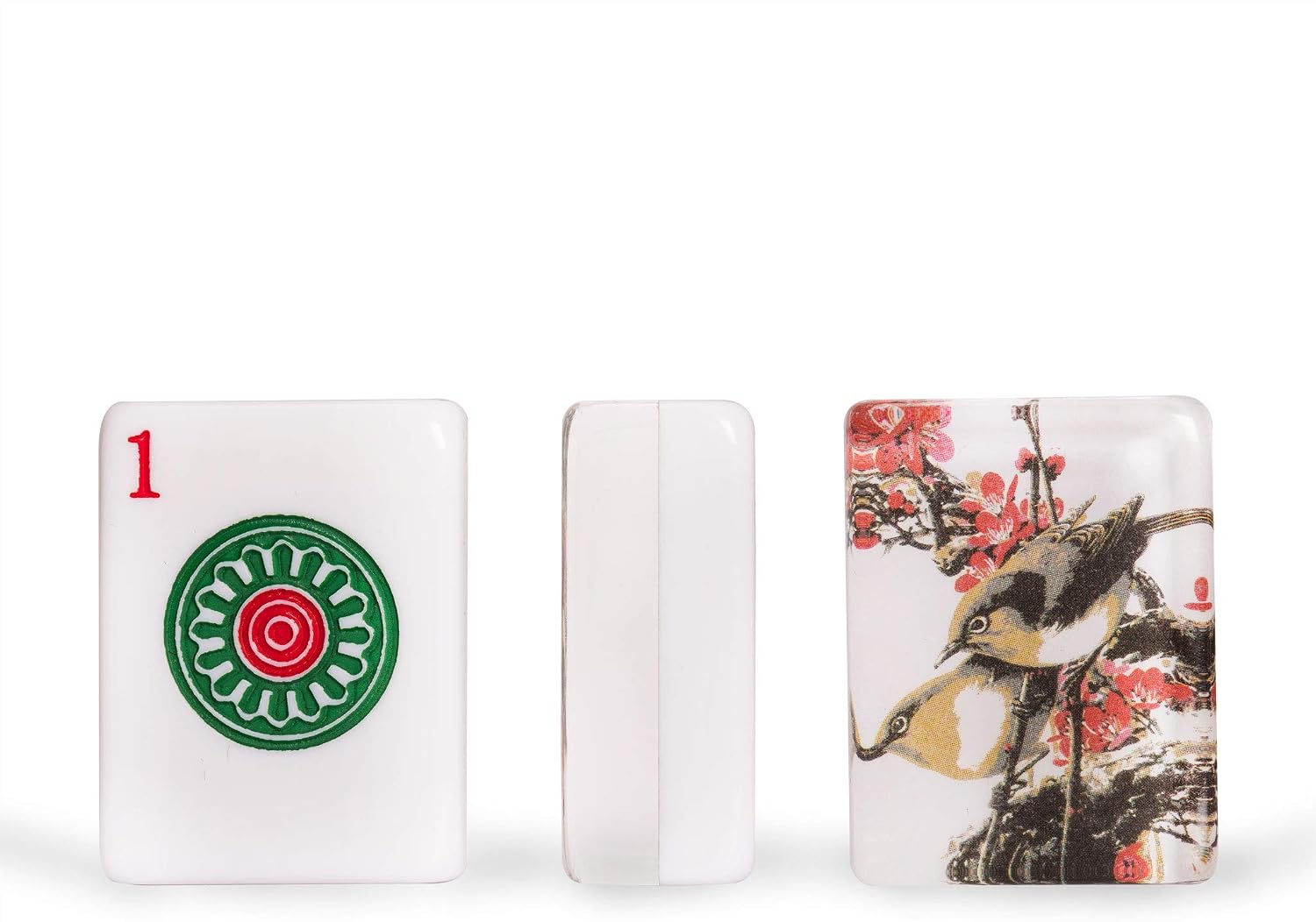 Yellow Mountain Imports American Mahjong Set, Little Birdie with Wooden Case, Wooden Racks with Acrylic Pushers, Wright Patterson Scoring Coins, Dice, & Wind Indicator
