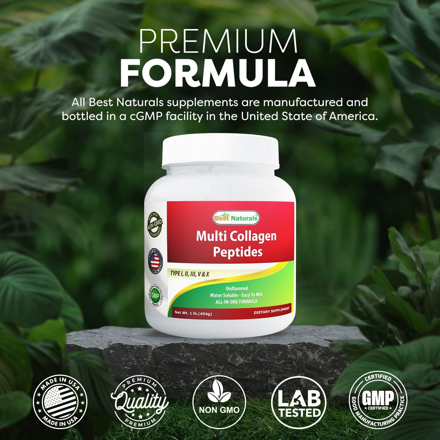 Best Naturals Multiple Collagen Peptides Protein Type I, II III