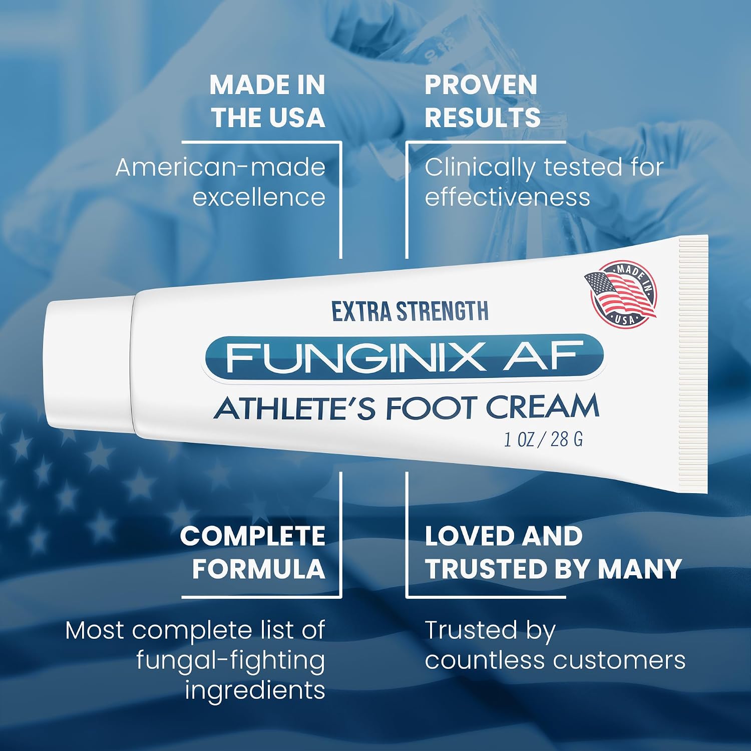 Funginix AF Athlete's Foot Anti-Fungal Treatment, FDA-approved, Safe and Effective, 1 Ounce Tube