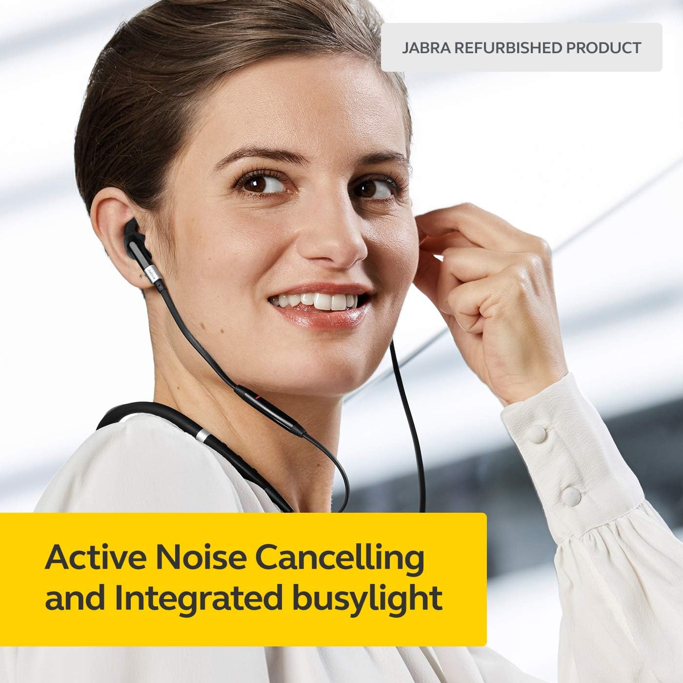 Jabra Evolve 75e MS Optimized Wireless Bluetooth Earbuds in Ear Noise Cancelling with Professional Sound (Renewed)