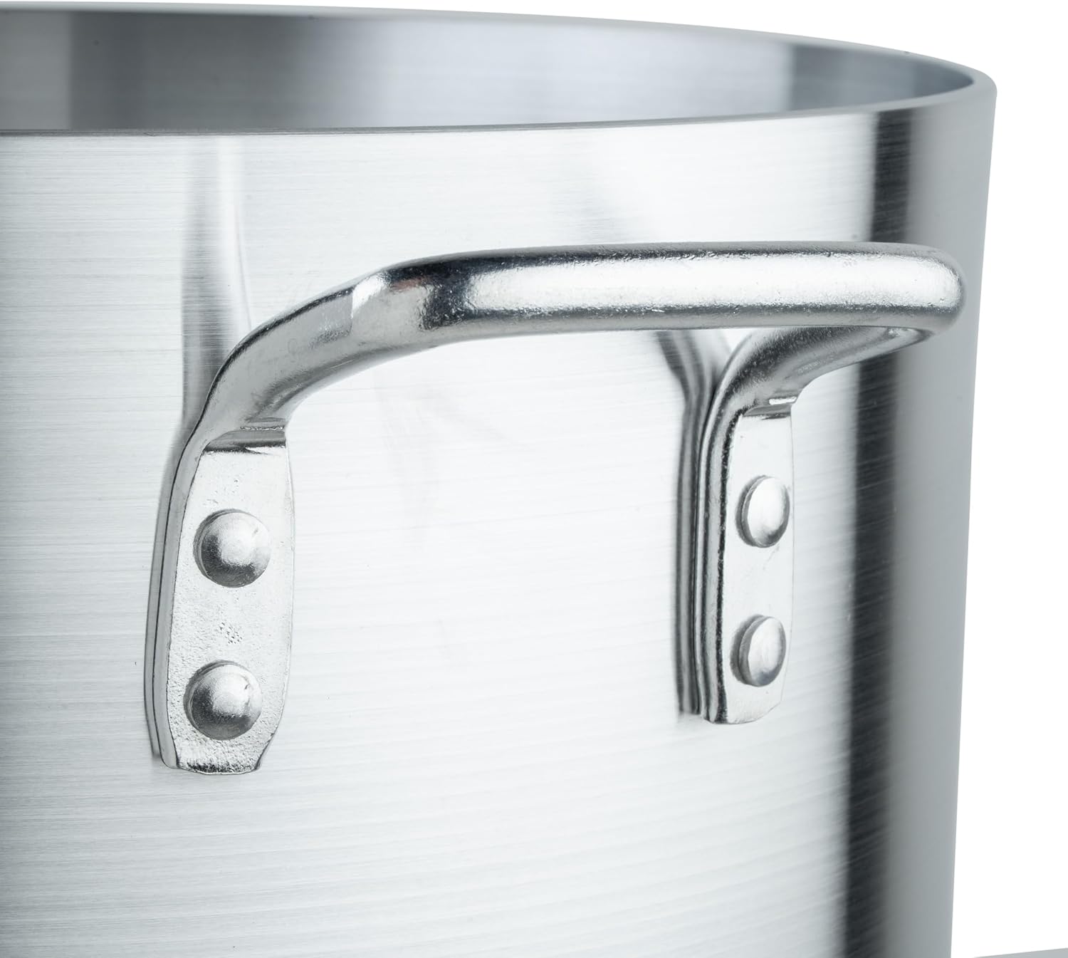 Winco 20 qt Aluminum Heavy-Duty Stock Pot | Thick walls, Riveted handles, Wide base, Great for Stocks, Soups, Pasta and Batch Cooking