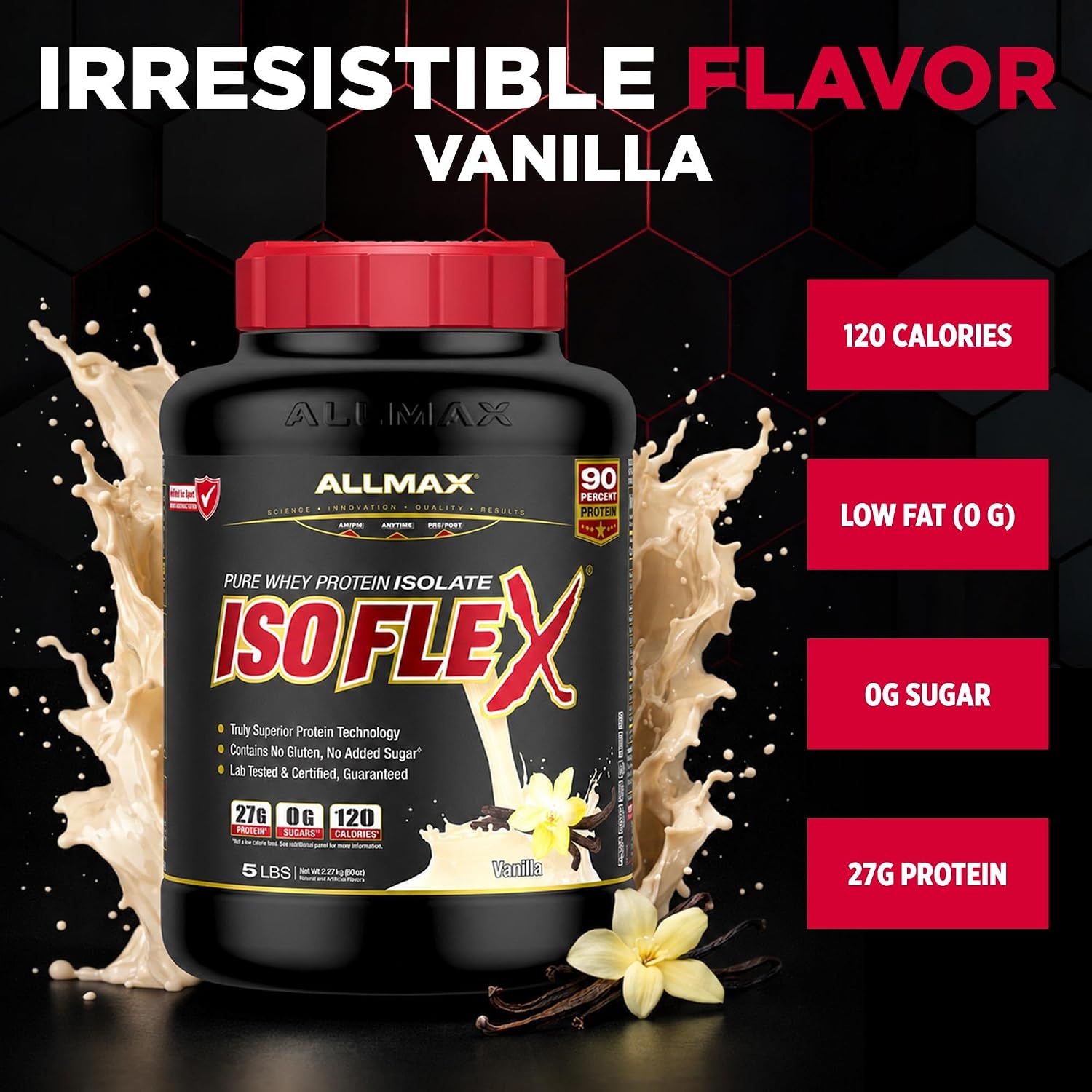 ALLMAX ISOFLEX Whey Protein Isolate, Chocolate Peanut Butter, 5 lb