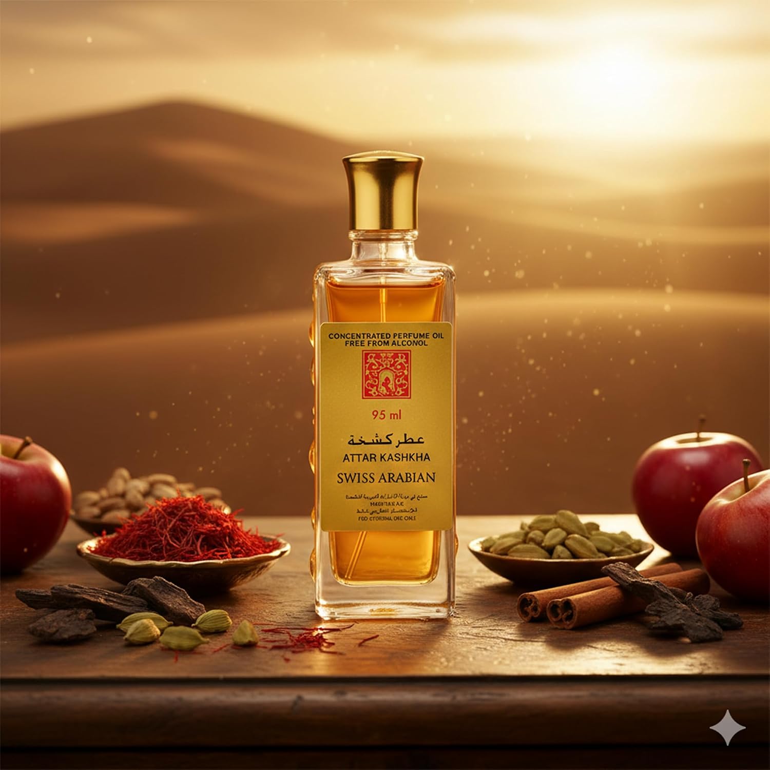 Swiss Arabian Attar Kashkha - Amber Concentrated Perfume Oil - Arabic Perfume for Women and Men - Spicy Notes with Woody, Musky Undertones - 3.2 oz