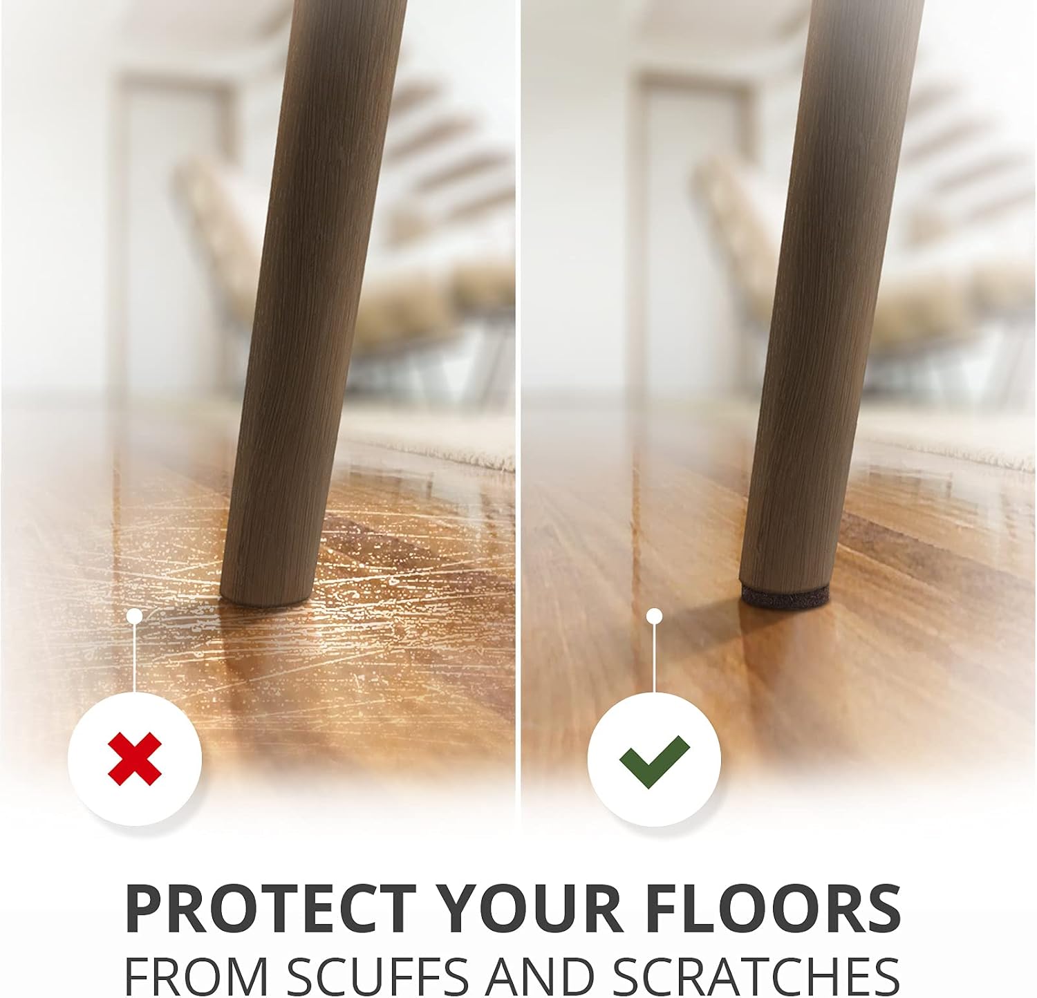 Felt Furniture Pads X-PROTECTOR 133 PCS Premium Furniture Pads - Felt Pads | Furniture Feet Wood Floor Protectors - Protect Your Hardwood & Laminate Flooring! Brown and Beige