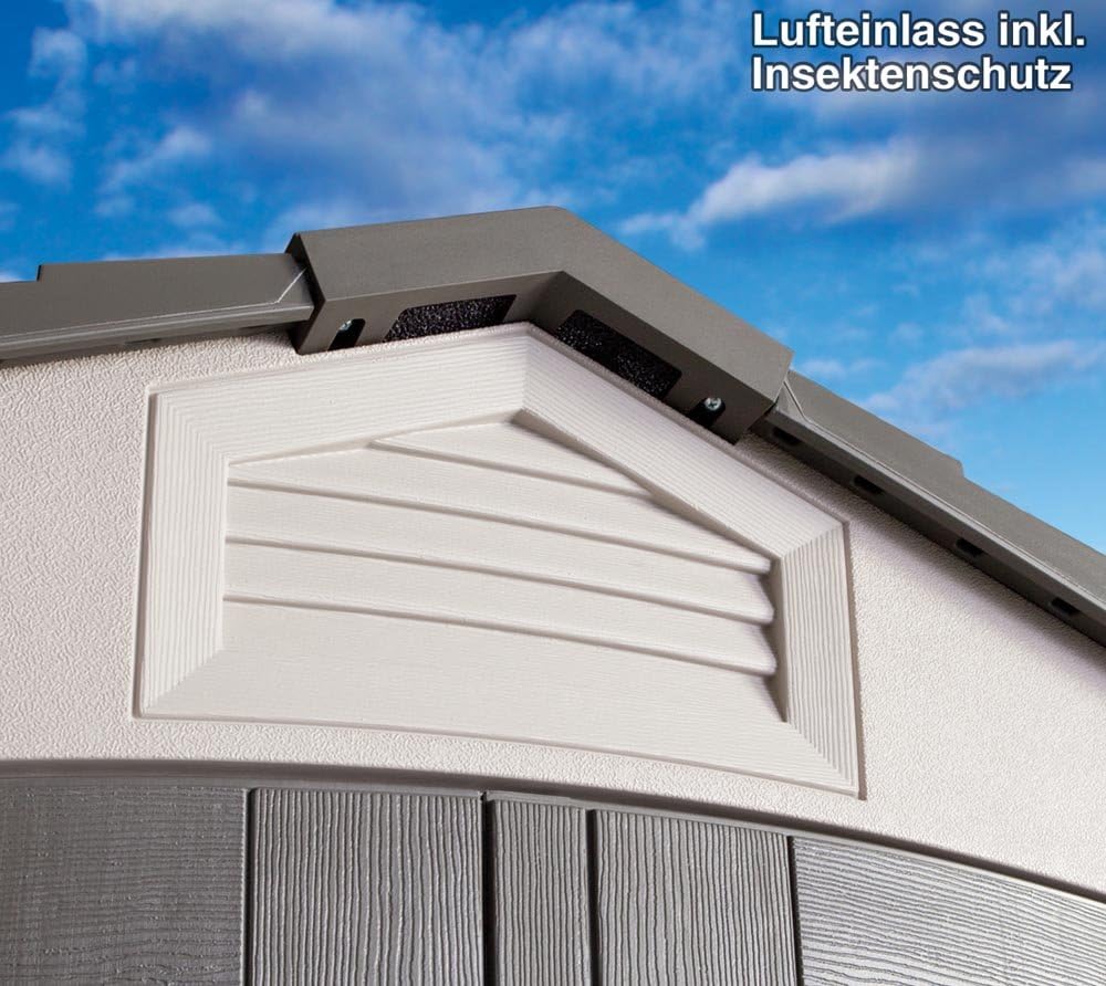 Lifetime 7' x 7' Outdoor Storage Shed with High-Density Polyethylene, Steel-Reinforced, Desert Sand