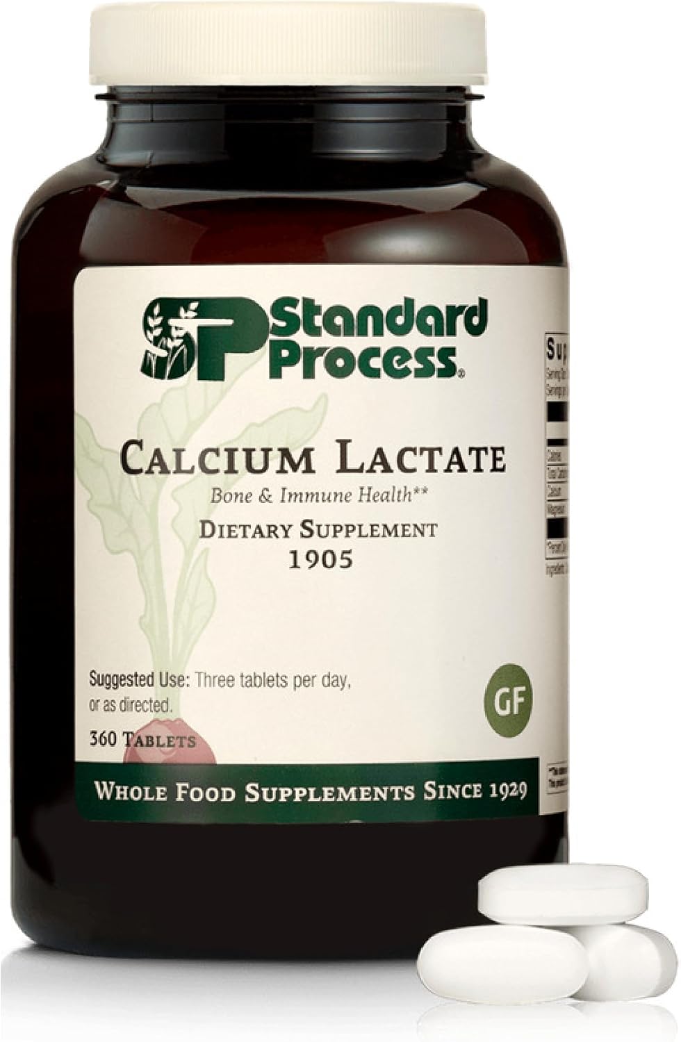 Standard Process - Calcium Lactate Powder - Bone Health & Immune Support - Calcium Magnesium Supplement for Bone Strength & Blood Health - Non-Dairy, Soy & Gluten-Free - 12 oz