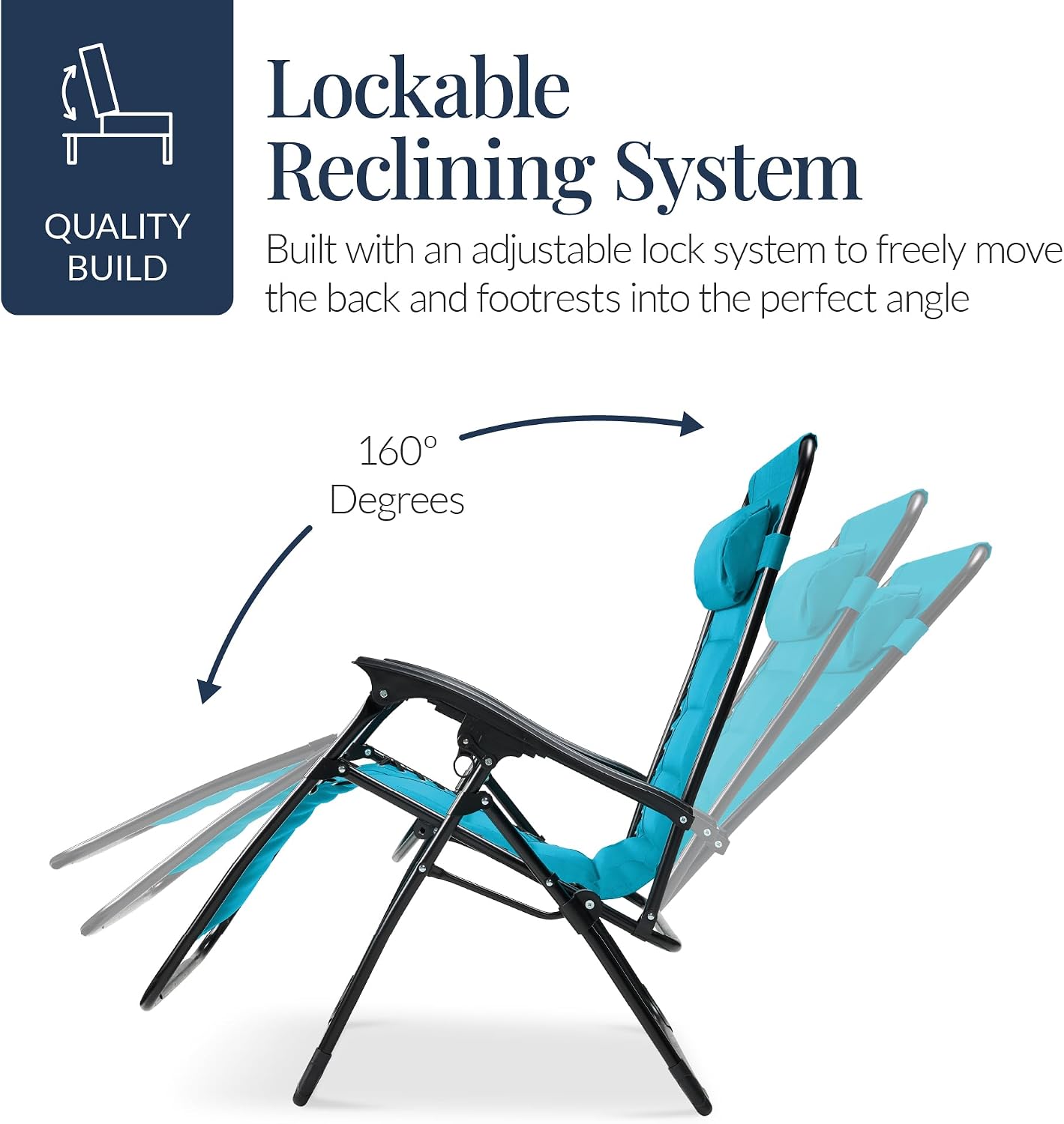 Best Choice Products Oversized Padded Zero Gravity Chair, Folding Outdoor Patio Recliner, XL Anti Gravity Lounger for Backyard w/Headrest, Cup Holder