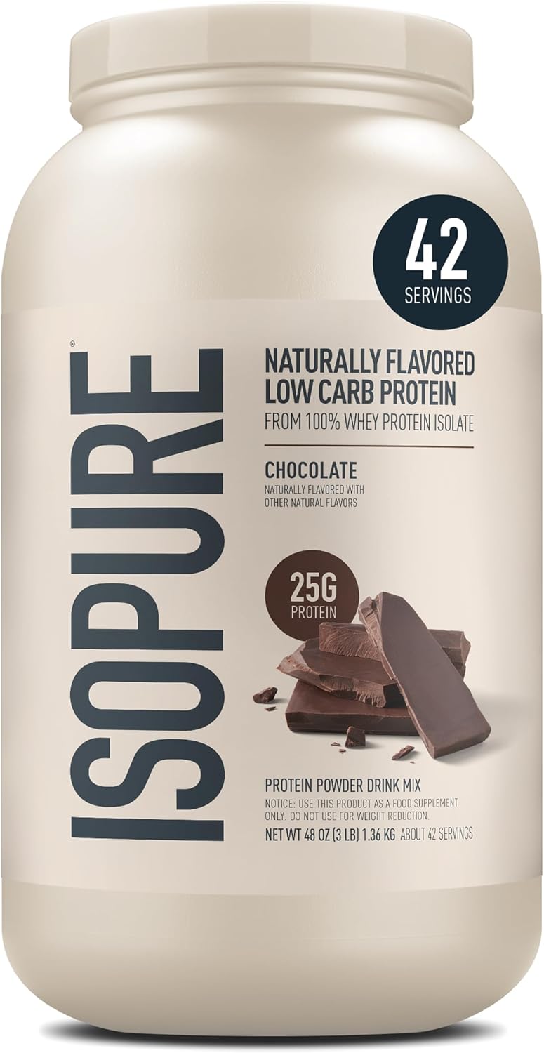 Isopure Low Carb 100% Pure Whey Isolate Protein Powder, Lactose Free, Gluten Free, with Vitamins, Vanilla, 25g Protein Per Serving, 3 Lbs, 43 Servings (Packaging May Vary) | 25g Protein Per Serving, 100% Whey Protein Isolate, Lactose Free, Gluten Free, w…
