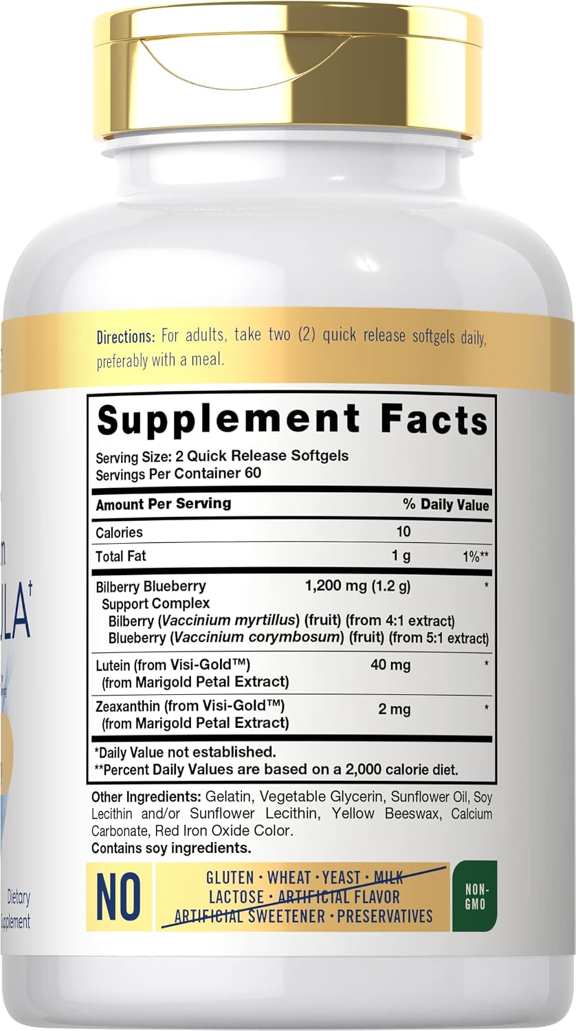 Carlyle Eye Health with Lutein, Zeaxanthin & Bilberry | 120 Softgels