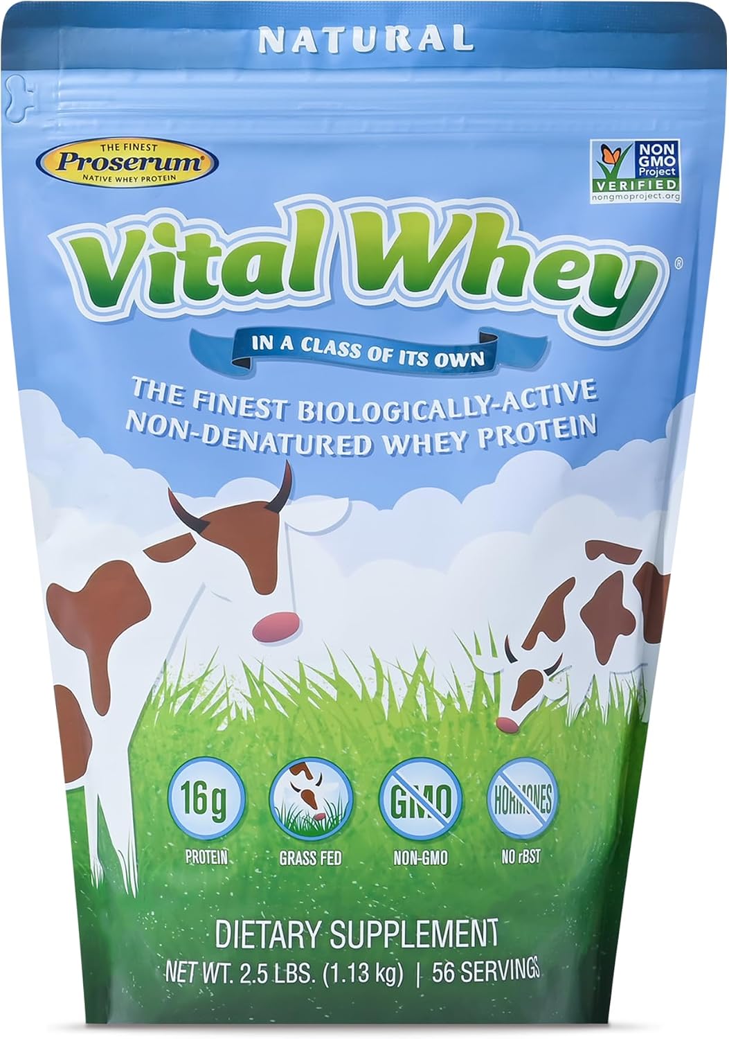 Vanilla Grass-Fed Whey Protein Powder, Immune Vitality, Recovery, 600g | 15g protein & 3.5g BCAAs per scoop | Just 5 clean ingredients | Monk fruit sweetened | Tested for heavy metals & purity