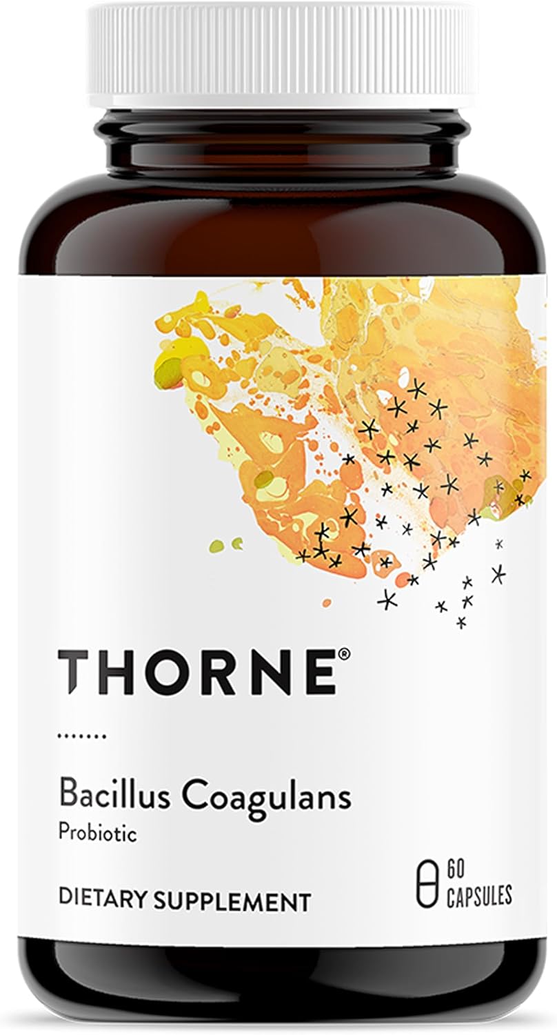THORNE Bacillus Coagulans, Shelf-Stable Vegan Probiotic, 60 Capsules | Supports GI Function & Regularity, Helps Ease Occasional Gas, Bloating