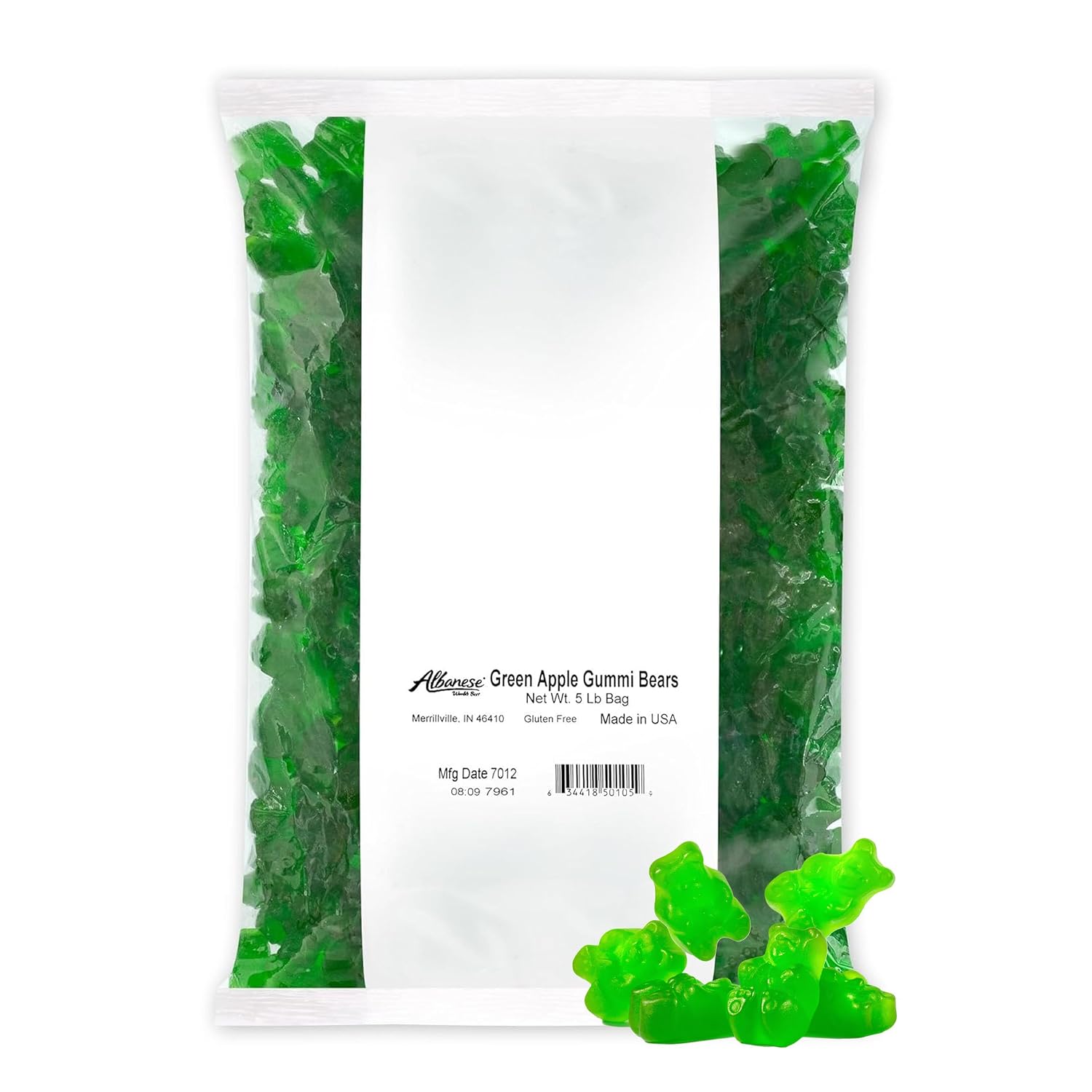Albanese World's Best 12 Flavor Gummi Bears | 5lbs of Fruit Bulk Candy | Soft and Chewy Gummies, Gluten Free, Fat Free | Cherry, Blue Raspberry, Mango and More | Great Snack for Travel and Kids