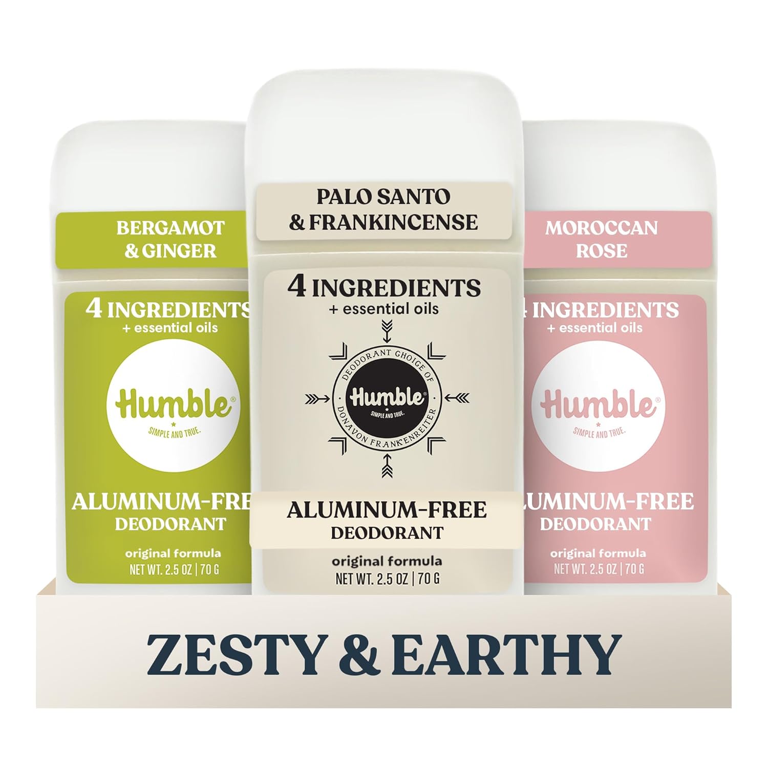 Humble Aluminum-Free Deodorant, Simply Unscented - 1 Pack | Baking Soda-Free, Clean, Fresh, Natural, Essential Oils, Sensitive Skin, Long-Lasting Odor Control, Cruelty-Free, Men & Women