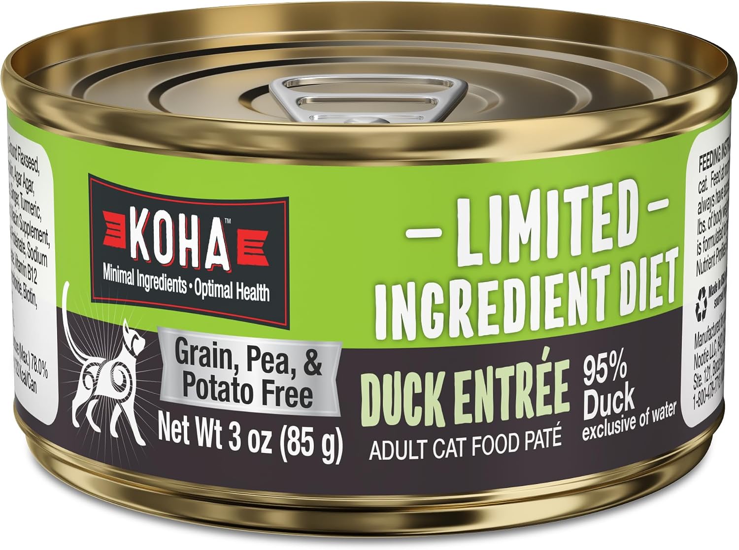 KOHA Limited Ingredient Diet Kangaroo Pate for Cats, 5.5 oz Pack of 24 | Single meat protein, sensitive stomach formula, no fillers, wet cat food, made in USA