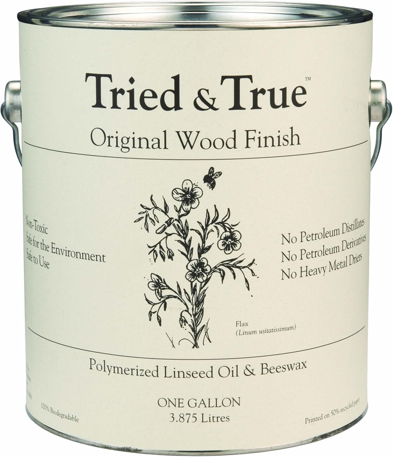 Tried & True Original Wood Finish, Pint | Linseed Oil & Beeswax Blend for Woodworking Projects, Long-Lasting Durability, Food Safe Sealer, Non-Toxic Wood Finish