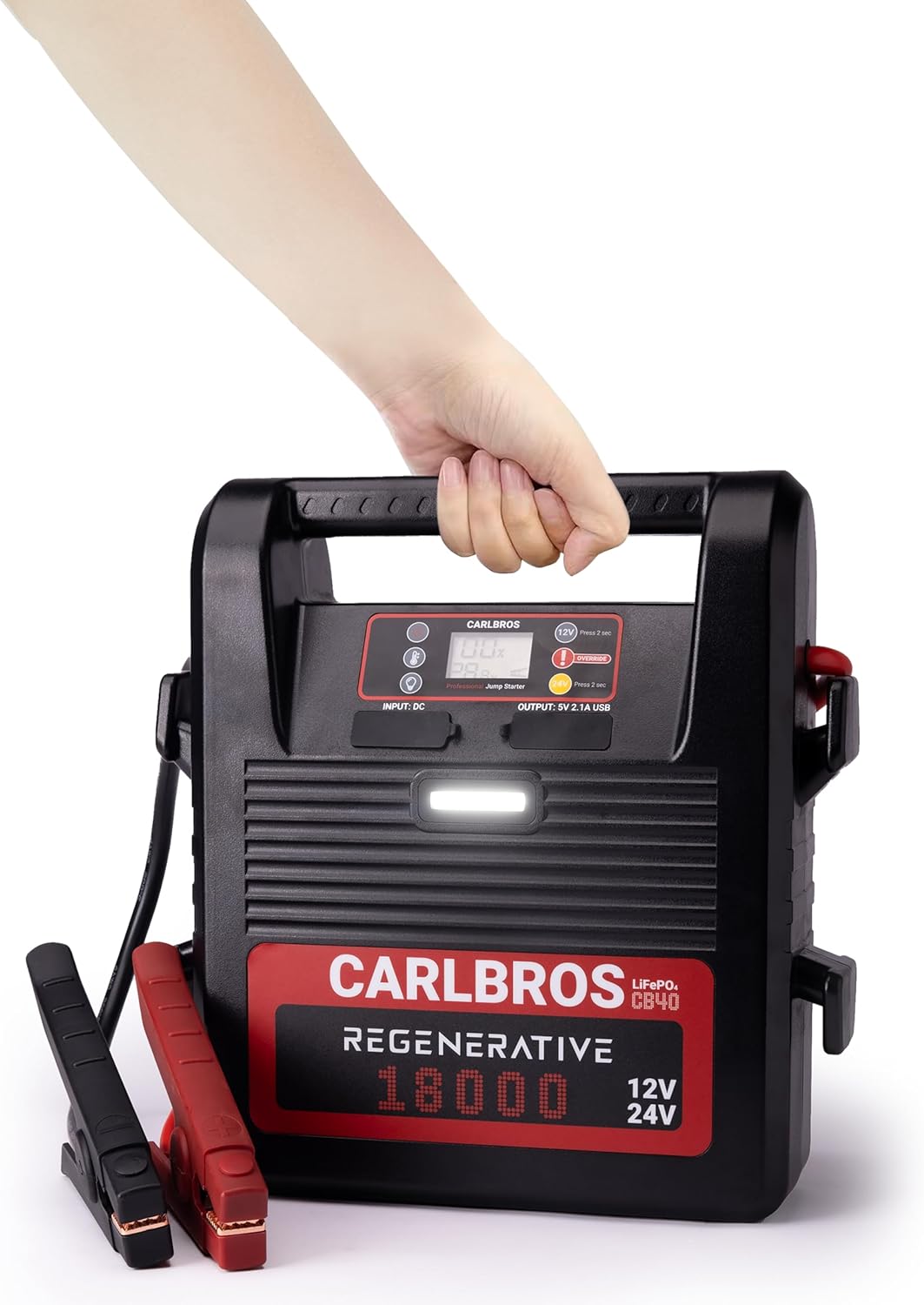 CB40 Heavy Duty Jump Starter, 40S Fast Recharge, 18000A 12/24 Volt Battery Jump Pack for Gas & Diesel Engines Up to 32L