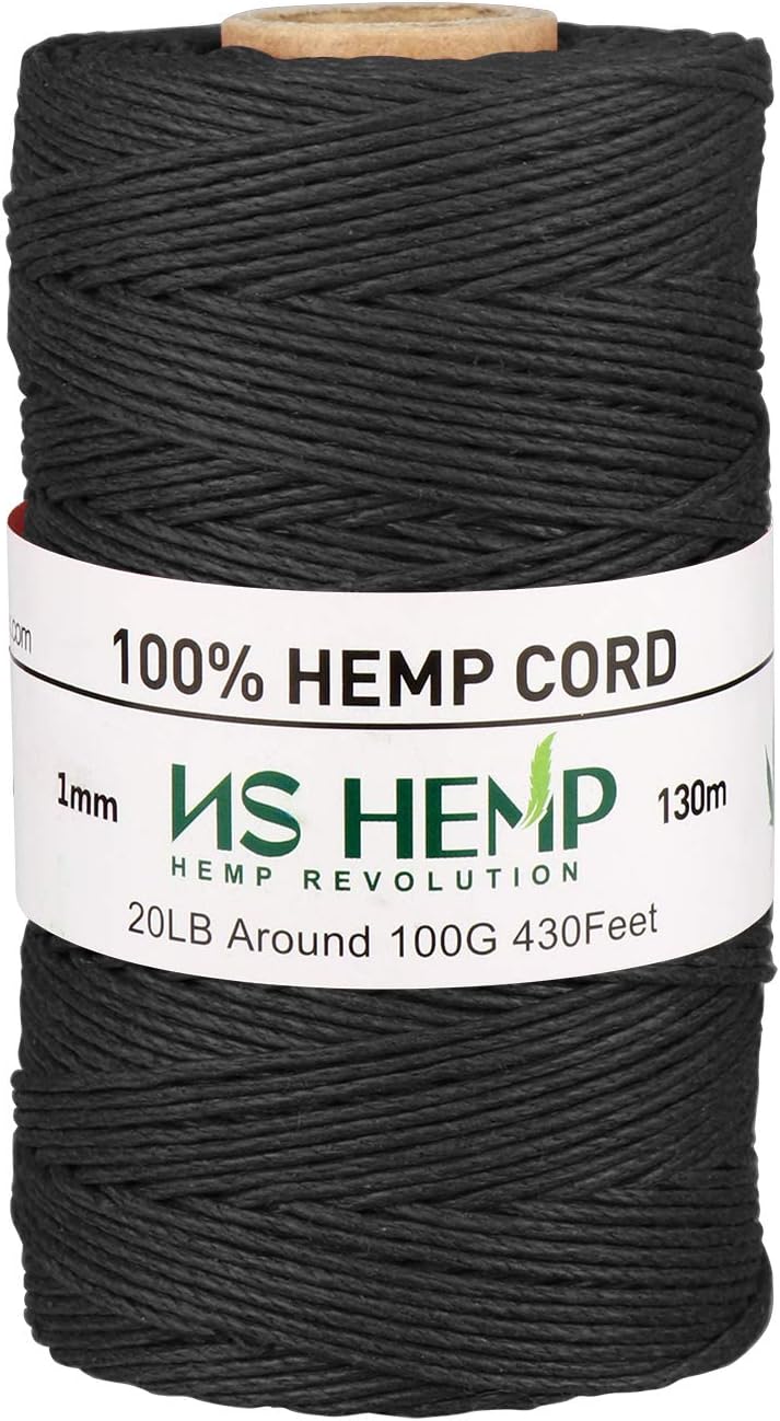 【 NS HEMP 】 Sustainable Hemp Twine Hemp Cord for Jewelry Making, Hemp Cord 1mm 130 Meters (026 RAW)