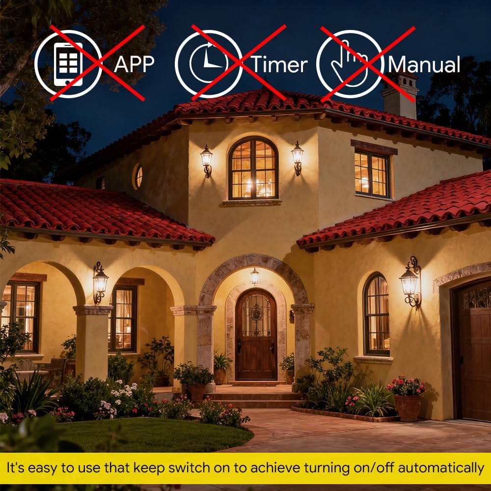 Energetic 4-Pack Dusk to Dawn LED Outdoor Light Bulb, 60 Watt Equivalent(6W), 800LM, Warm White 3000K, E26 Base