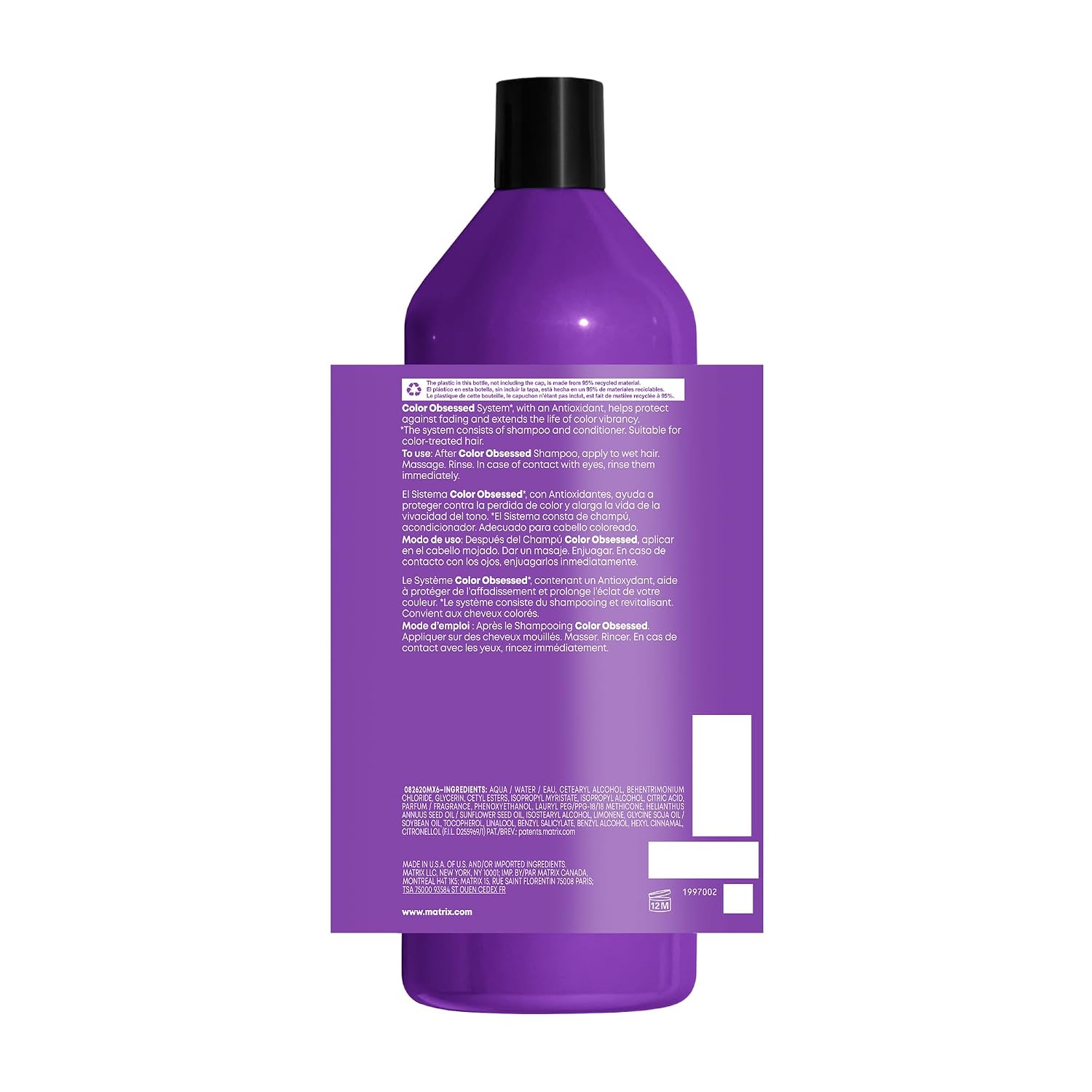 Matrix Color Obsessed Antioxidant Conditioner For Color-Treated Hair - Enhances Hair Colors, Protects Vibrancy and Prevents Fading, Cruelty-Free & Vegan