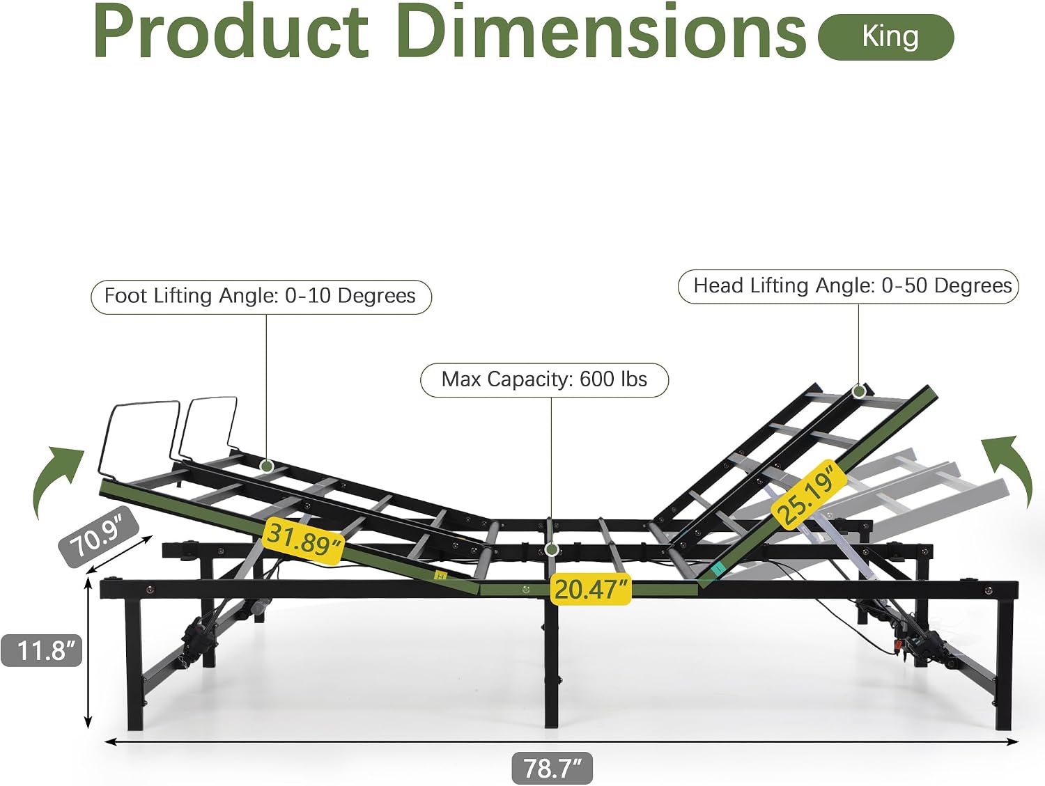 Adjustable Bed Frame Twin XL Electric Adjustable Bed Base | Head & Foot Incline, Ultra Quiet Motor, Remote Control, Fits Most Mattresses, Reduces Snoring & Boosts Circulation
