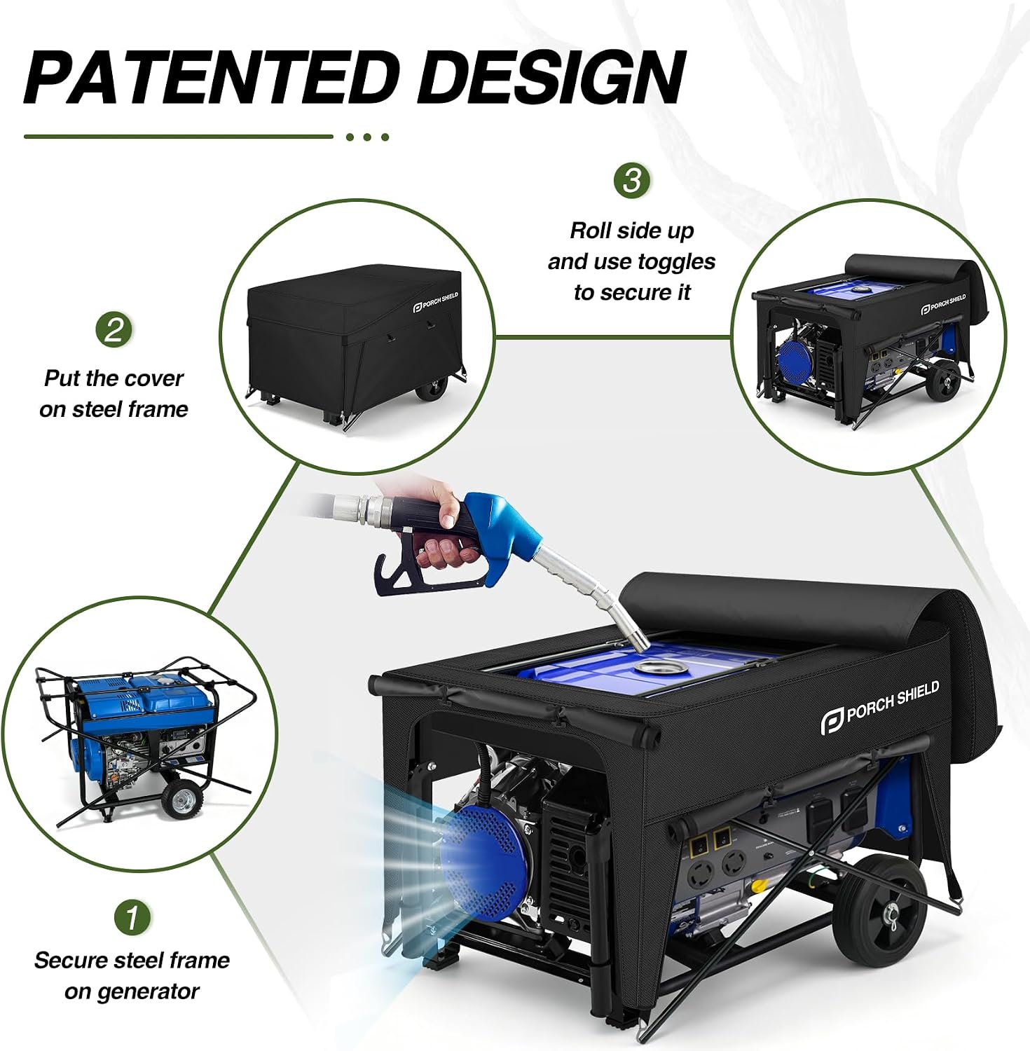Porch Shield Waterproof Universal Generator Cover 32 x 24 x 24 inch - for Most Generators 5000-10000 Watt, Black