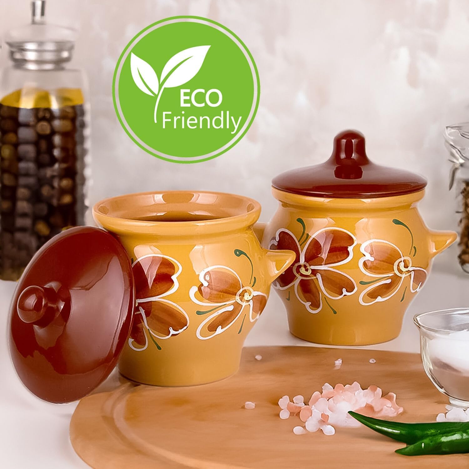 Borisov Stewing Ramekin Clay Pots for Cooking, Dutch Oven Pot With Lid, Cooking Pot, Earthenware Pot, Stockpot with Lid