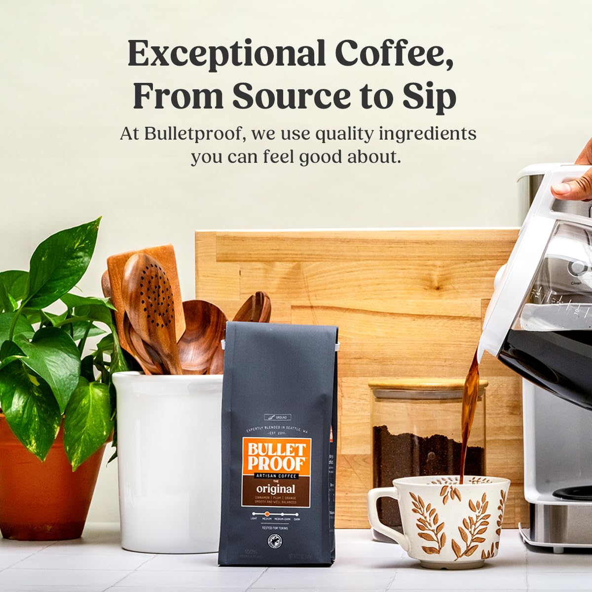 Bulletproof French Kick Dark Roast Ground Coffee, 12 Ounces, 100% Arabica Beans, Clean Coffee Tested for Toxins, Packaging May Vary