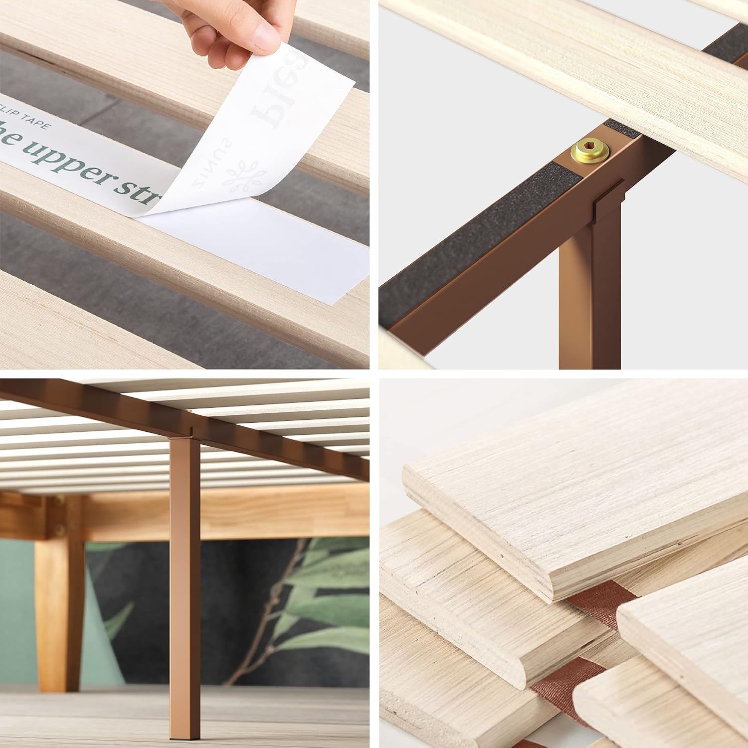 ZINUS Vivek Deluxe Wood Platform Bed Frame with Headboard, Wood Slat Support, No Box Spring Needed, Easy Assembly, Queen | Slatted Headboard, Wood Slat Support, No Box Spring Needed, Contemporary Design, Easy Assembly