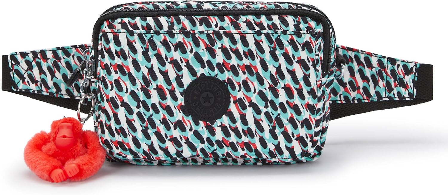 Kipling Women’s Abanu Medium Crossbody Bag, Lightweight, Adjustable Nylon Waist Pack with Multi-Compartment Zip Pockets