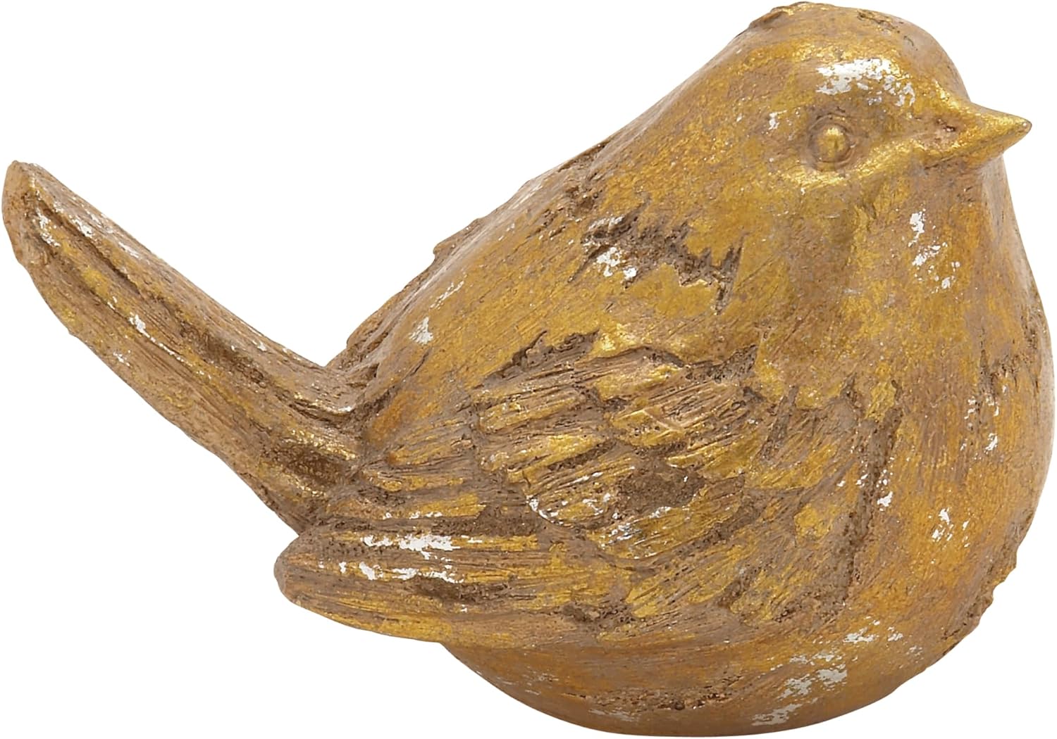 Deco 79 Polystone Bird Decorative Sculpture Home Decor Statues, Set of 2 Accent Figurines 8"W, 6"H, Gold