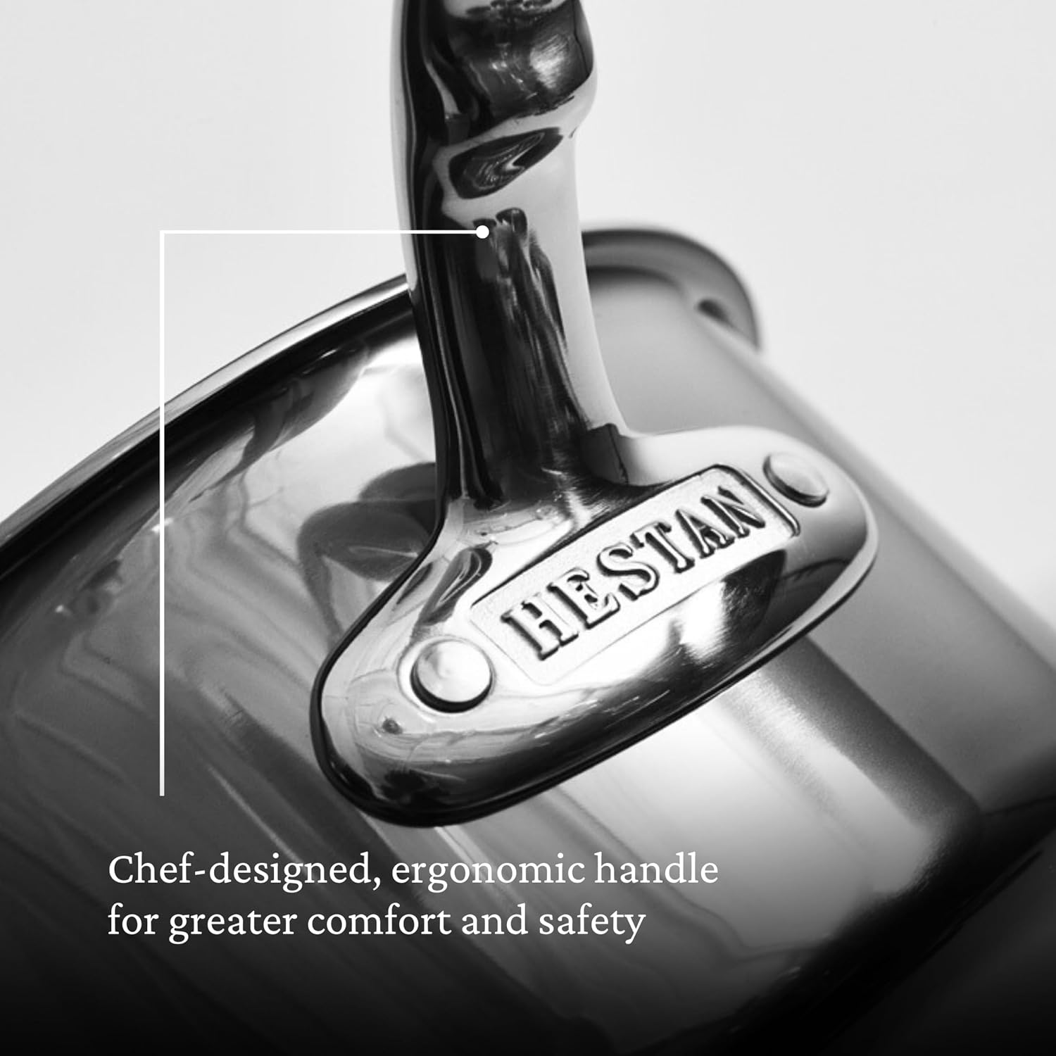 Hestan NanoBond Molecular Titanium Saucepan with Lid, 3-Quart - PFAS-Free Stainless Steel, 4x Stronger, 1050°F Oven Safe, Induction Compatible