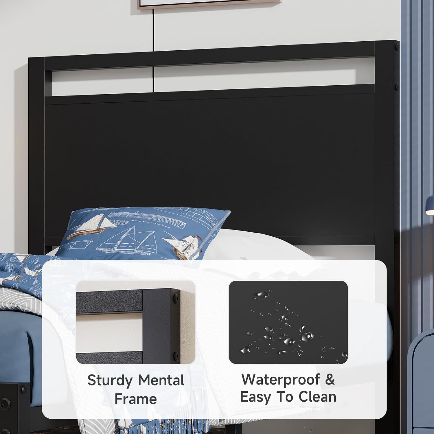 Z-hom Easy Assembly Queen Bed Frame & Headboard Footboard,Underbed Storage | Sturdy Metal Structure,Silent Anti-Slip Support,Under Bed Storage Space,No Box Spring Needed,Modern Bedroom Furniture