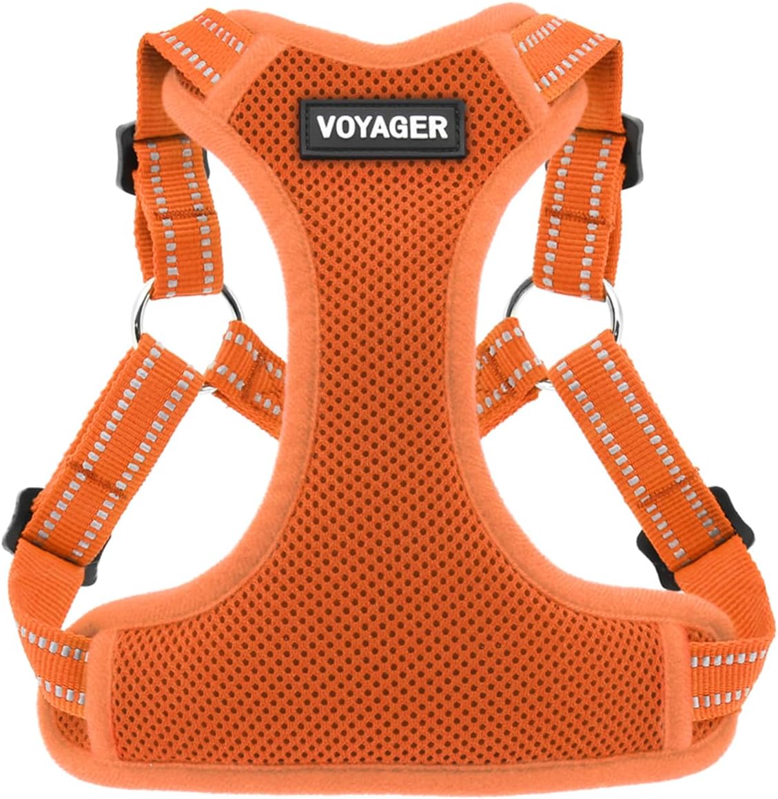 Voyager Step-in Flex Adjustable Dog Harness - Black, Medium | 17 - 21" in Chest, Fully Adjustable, Reflective Bands, All Weather Breathable Air Mesh, Lightweight, Fast Drying