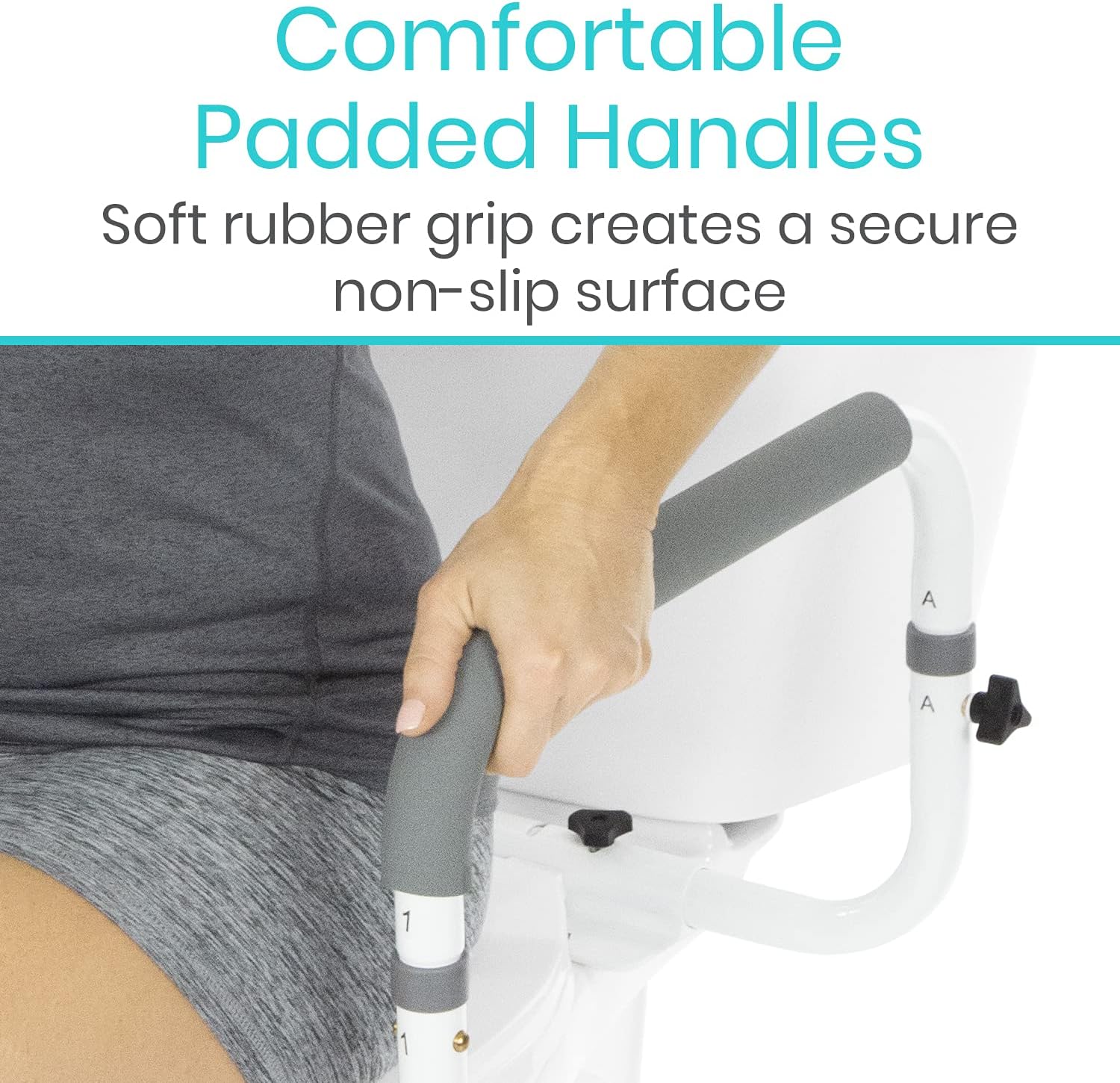 Vive Toilet Safety Rail - Adjustable Grab Bar - Compact Support Frame | Handrail for Bathroom Toilet Seat - Easy Installation for Handicap Senior