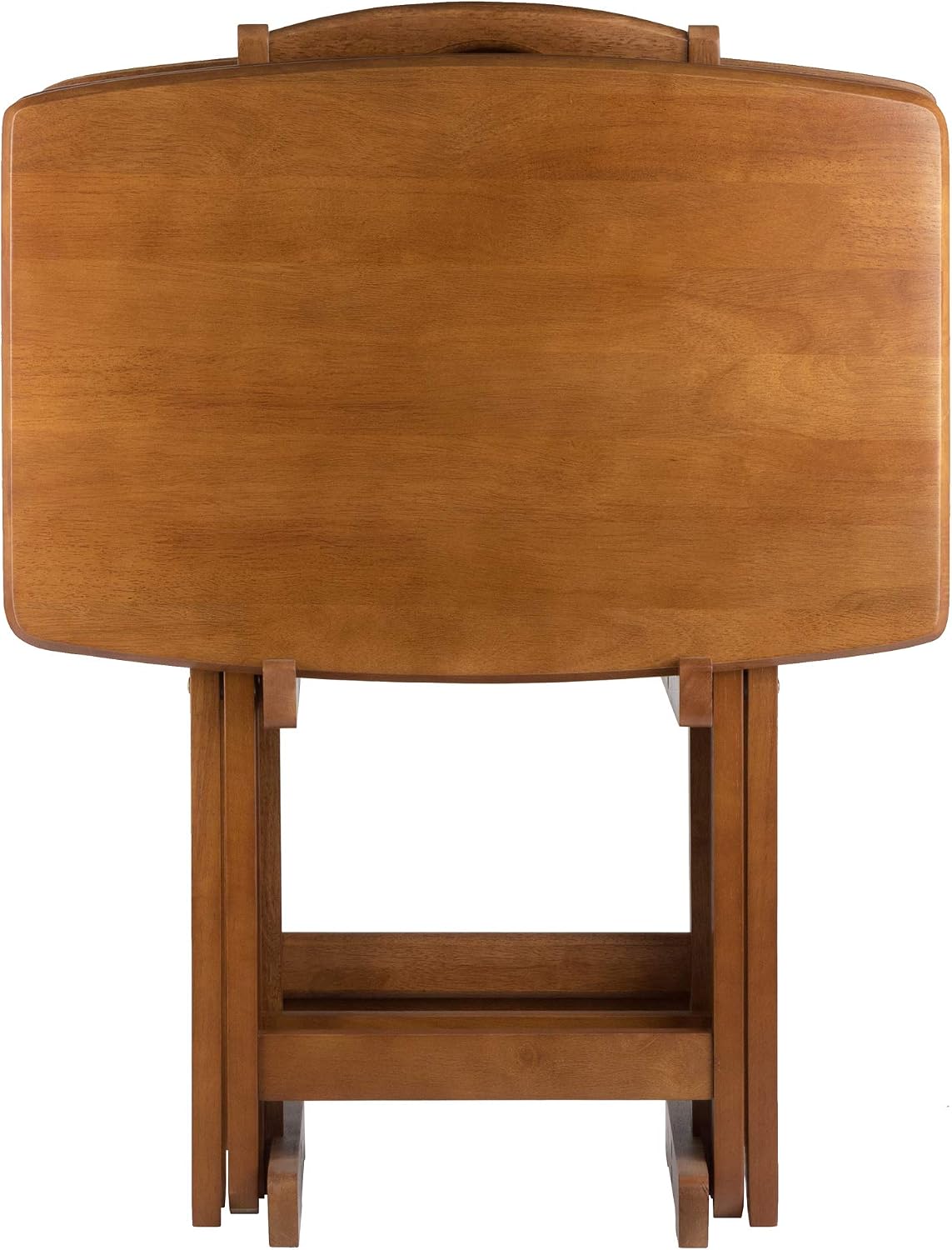 Winsome Darryl Set of 4 Oversized Foldable Tables, Walnut, 26" | Easy to Store Portable Fold Up Table Set for Kitchen, Living Room TV Dining, Crafts, Puzzles, Work From Home