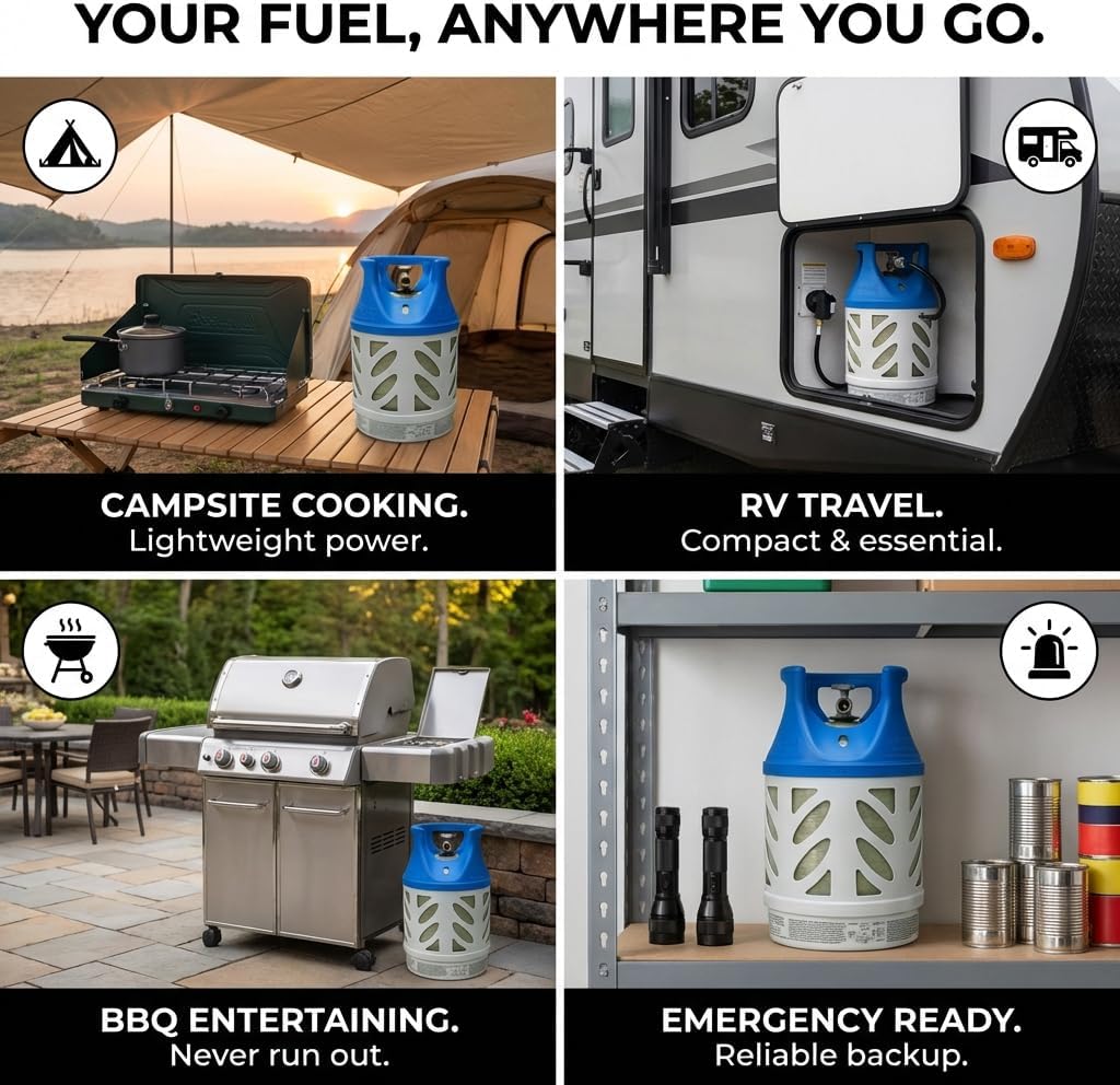 17lb Capacity Lightweight Composite Propane Tank