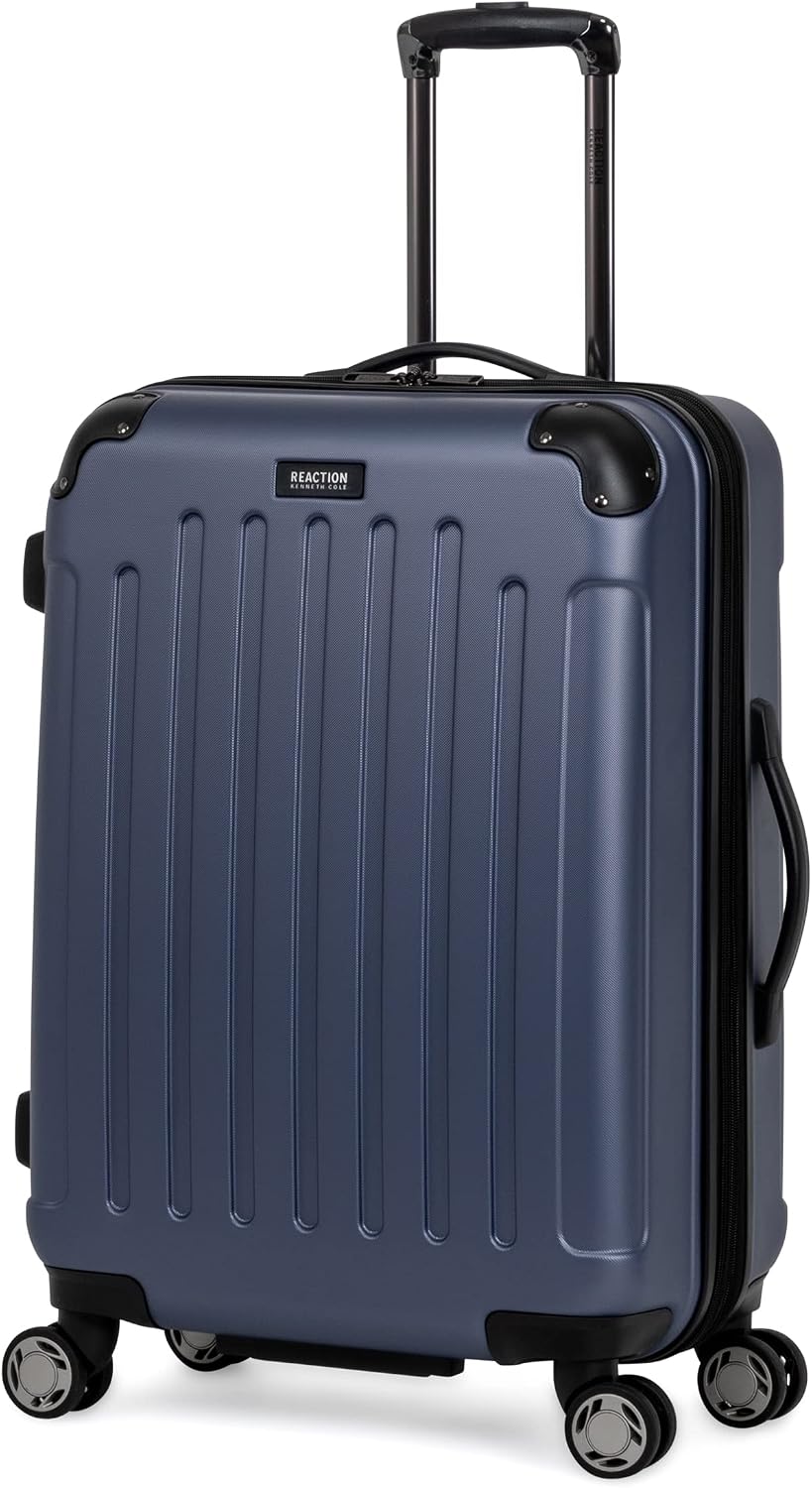 Kenneth Cole REACTION Renegade Luggage Expandable 8-Wheel Spinner Lightweight Hardside Suitcase, Champagne, 20-Inch Carry On