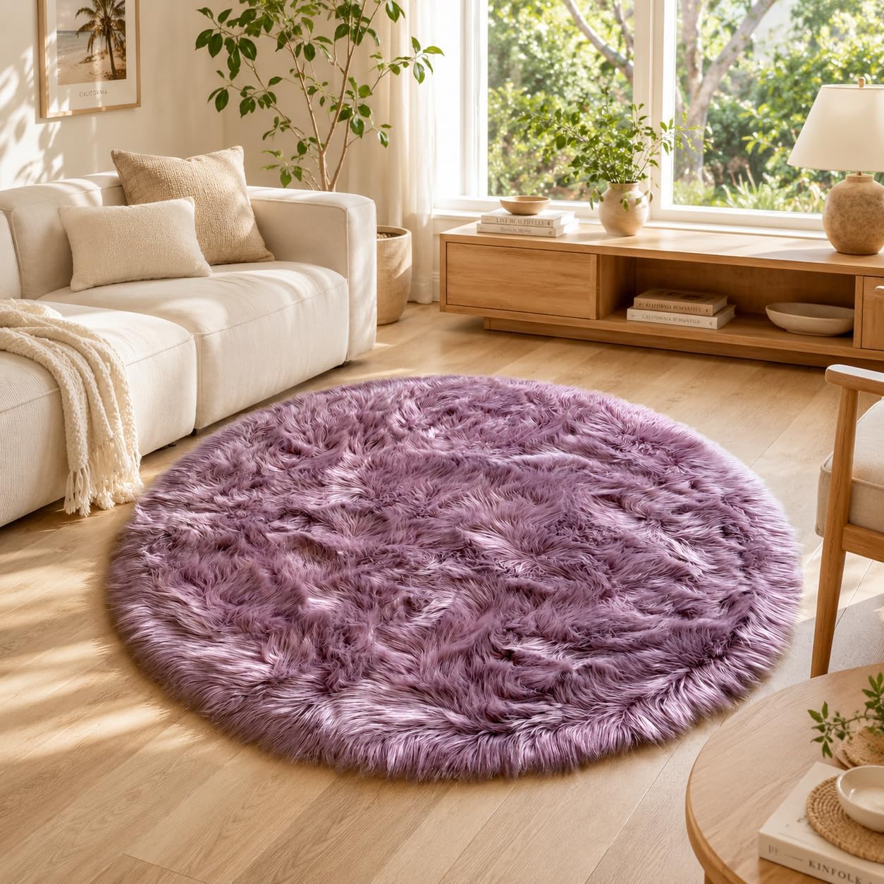EasyJoy Ultra Soft Fluffy Shaggy Area Rug Faux Fur Rug Chair Cover Seat Pad Fuzzy Area Rug for Bedroom Floor Sofa Living Room (2 x 6 ft Sheepskin