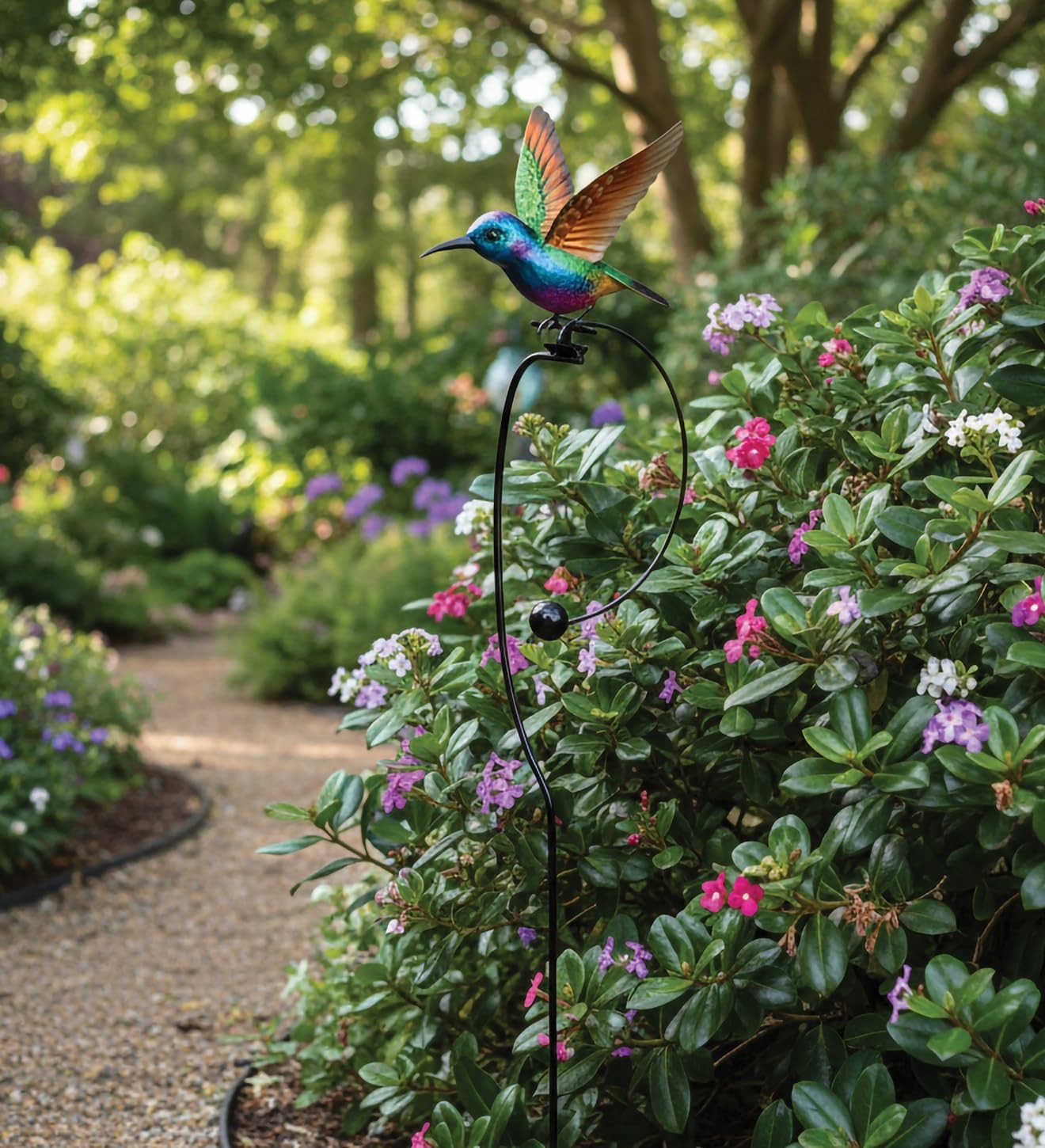 Regal Art & Gift Rocker Hummingbird Garden Stake, Kinetic Metal Yard Art