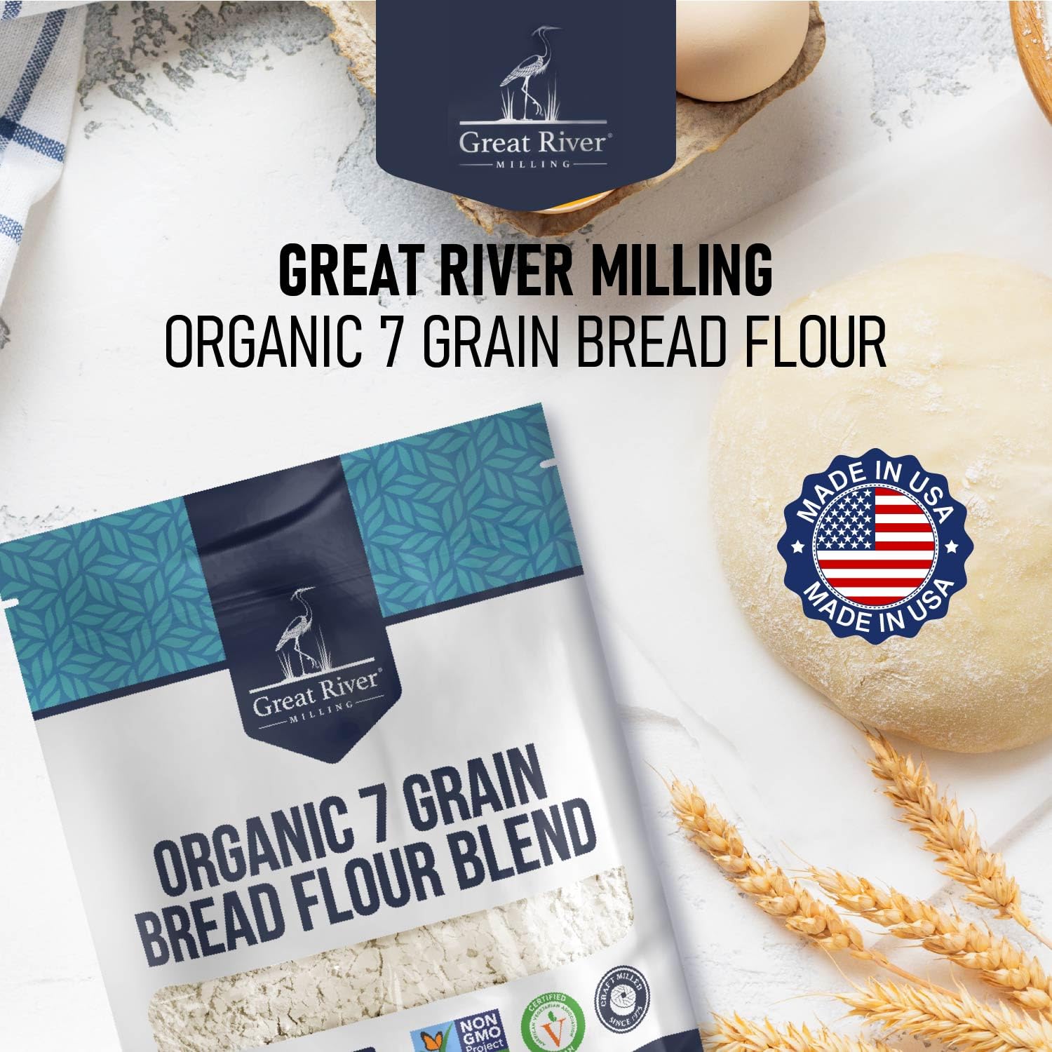 Great River Milling Organic 7 Grain Bread Flour, 25 lb