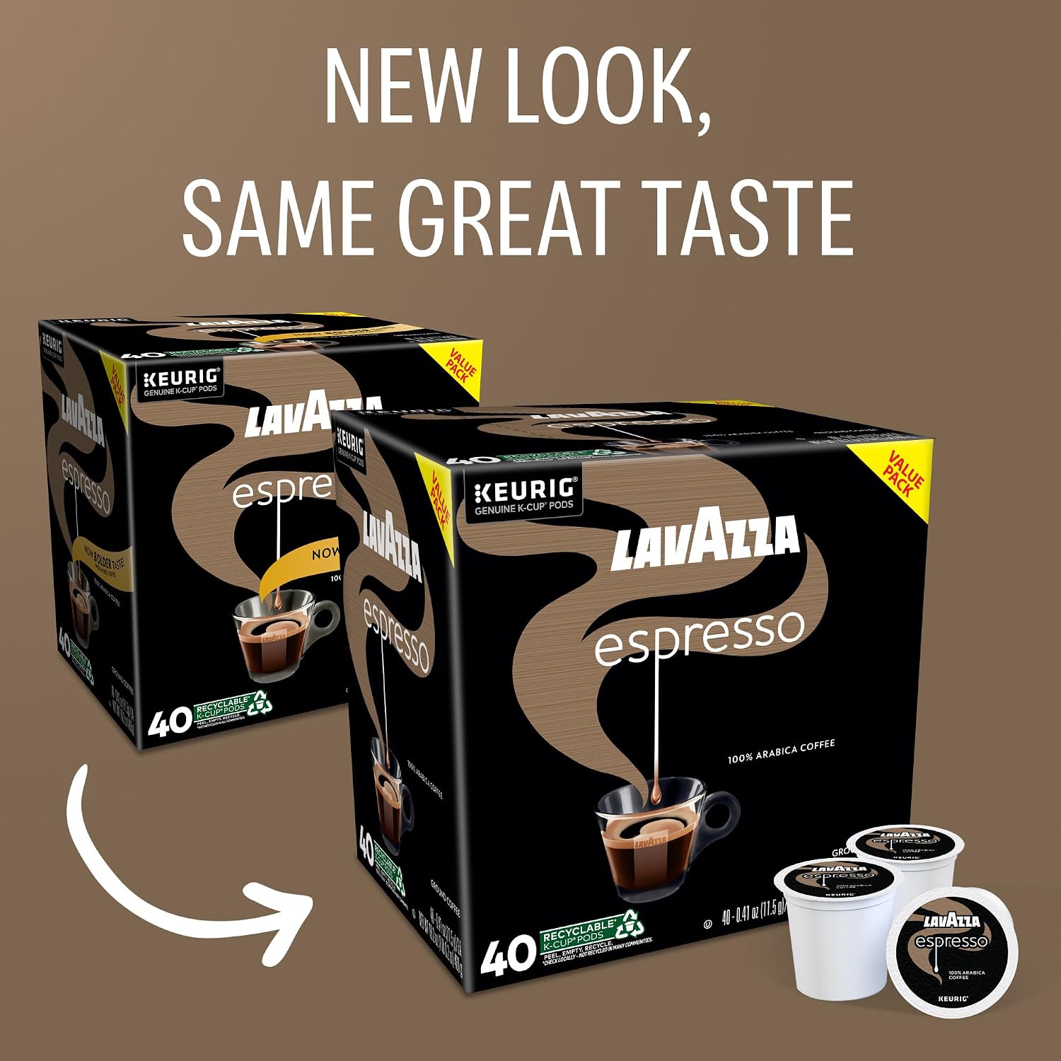 Lavazza Espresso, Single-Serve Keurig K-Cup Pods, Medium Roast Coffee, 32-Count Box