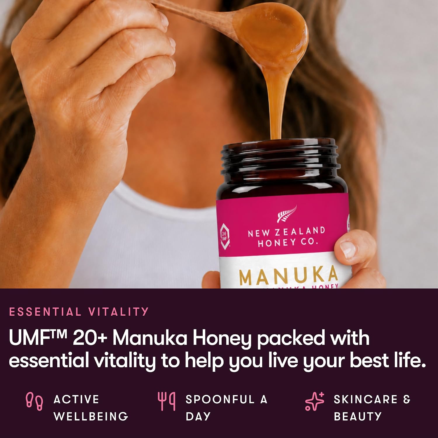 Raw Manuka Honey UMF 20+ MGO 829+, UMF Certified, 3rd Party Tested, 8.8oz