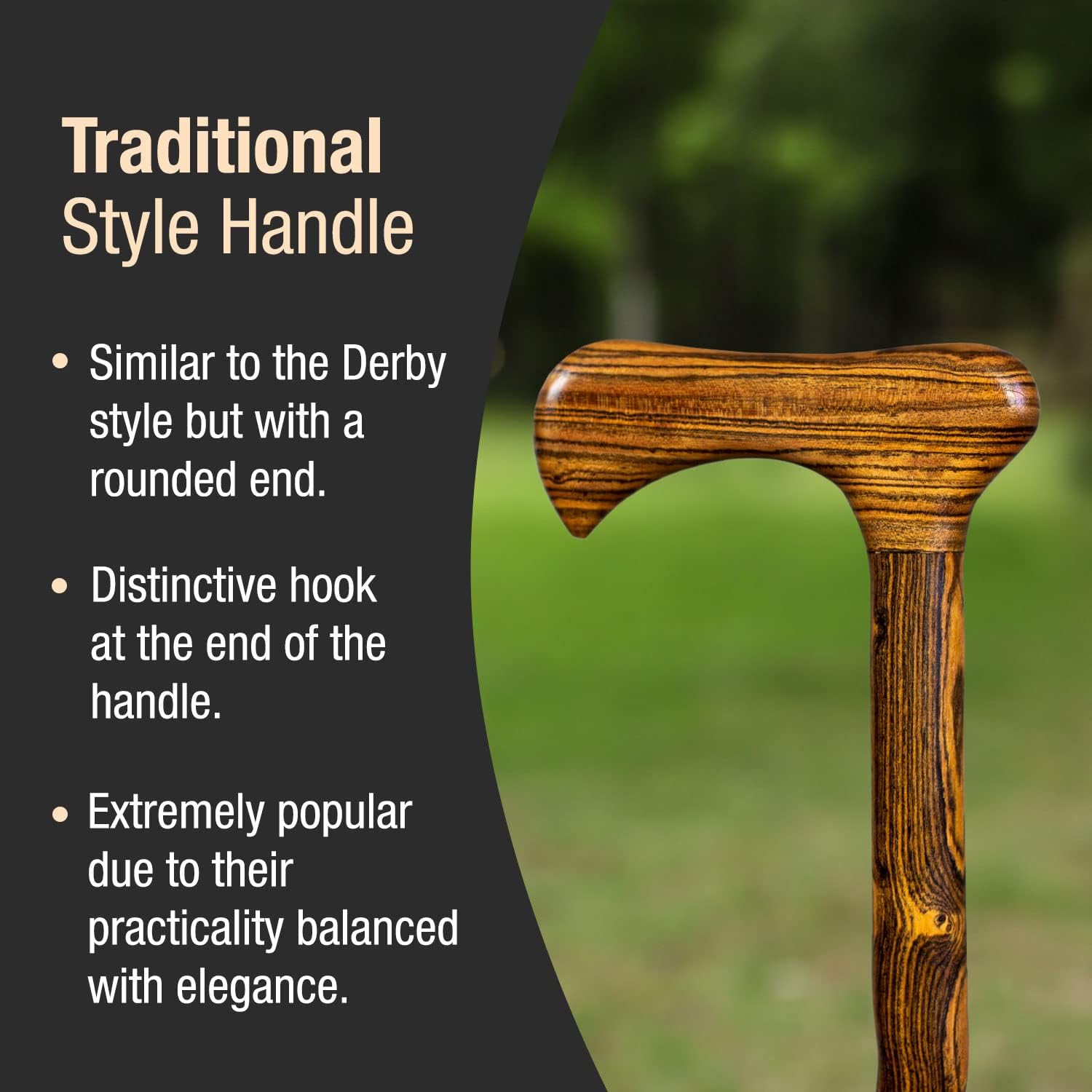 Brazos Handcrafted Wood Walking Cane, Twisted Cocobolo, Derby Style Handle, for Men & Women, Made in the USA, 37"