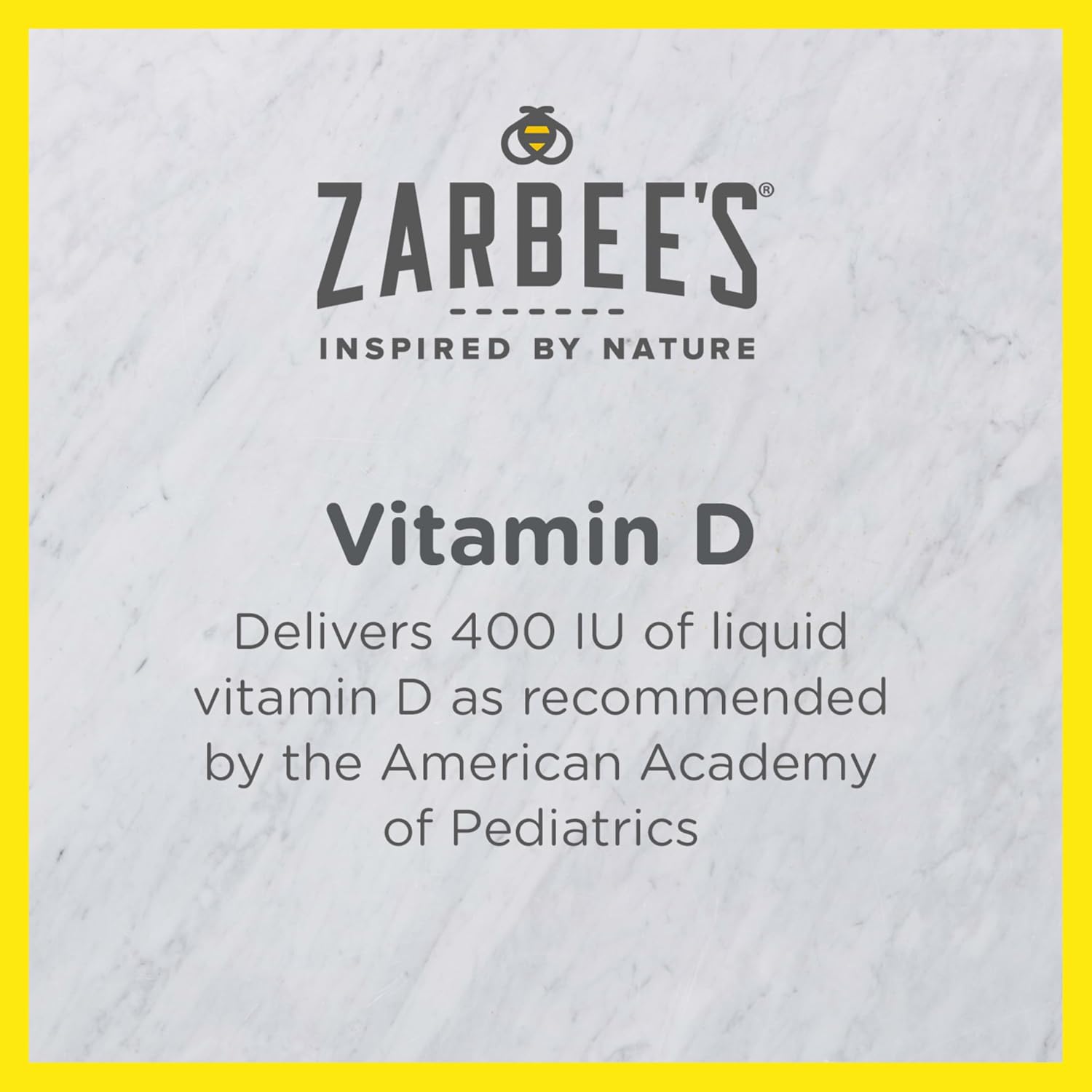 Zarbee's Baby Vitamin D Drops, 400 IU per Drop, with Dropper, 0.47 fl oz