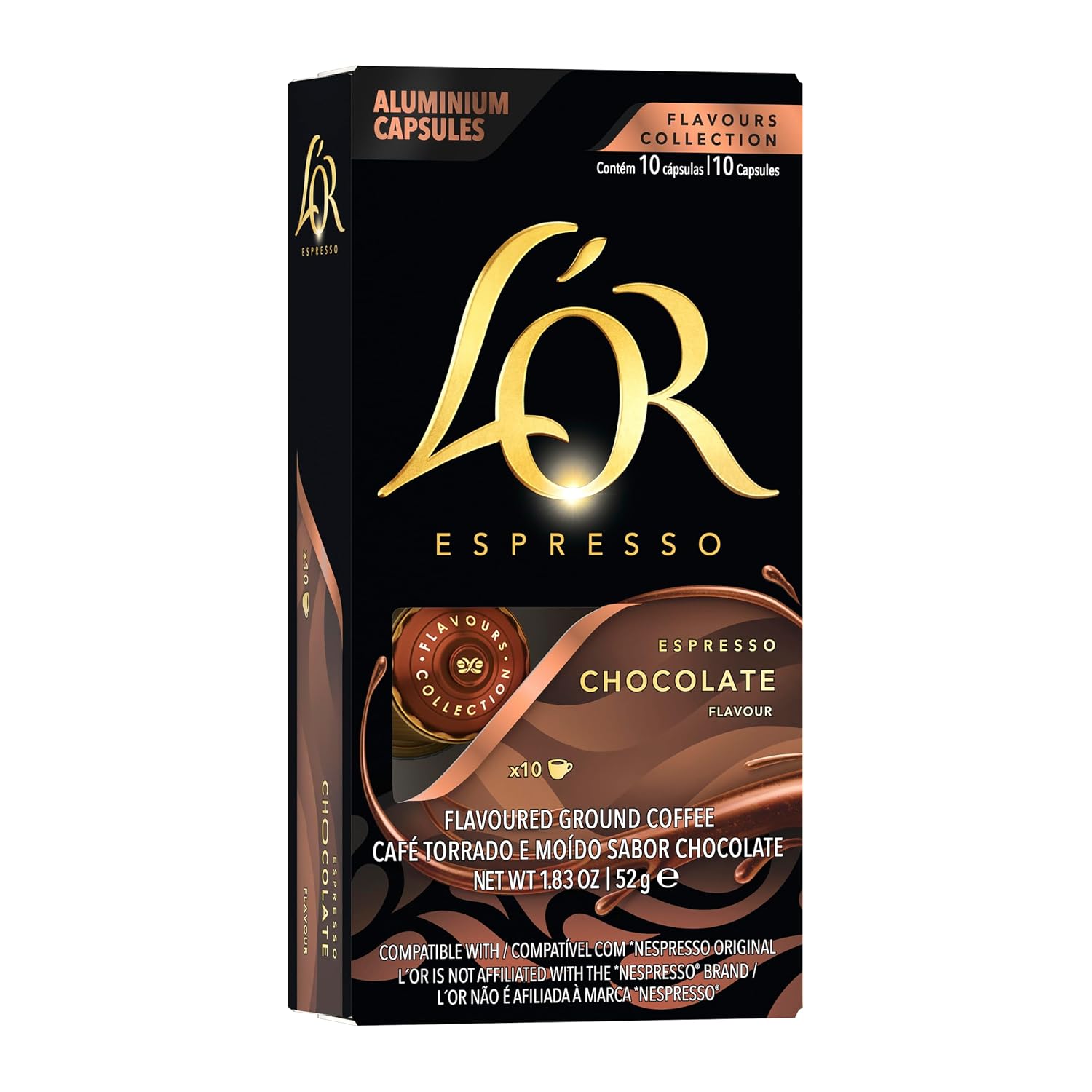 L'OR Espresso Capsules, Medium Roast, Chocolate, 10 Capsules